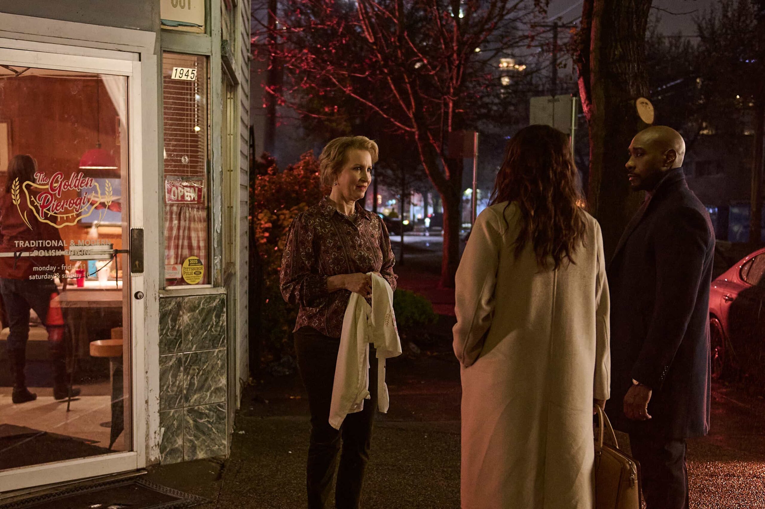 Watson Season 2 Episode 13 --“For A Limited Time Only” - Watson and the fellows fight to revive a 30-year-old woman, Audrey, after her heart inexplicably stops again and again until they discover she has a rare phenomenon called the Lazarus Syndrome. As these short-lived revivals continue, she uses the short window of time available to right her greatest wrong, on WATSON, Sunday, March 15 (10:00-11:00 PM, ET/PT) on the CBS Television Network, and streaming on Paramount+  Pictured (L-R): Kathleen Duborg as Selma, Morris Chestnut as Dr. John Watson, Inga Schlingmann as Dr. Sasha Lubbock  Photo: Sergei Bachlakov/CBS ©2025 CBS Broadcasting, Inc. All Rights Reserved.