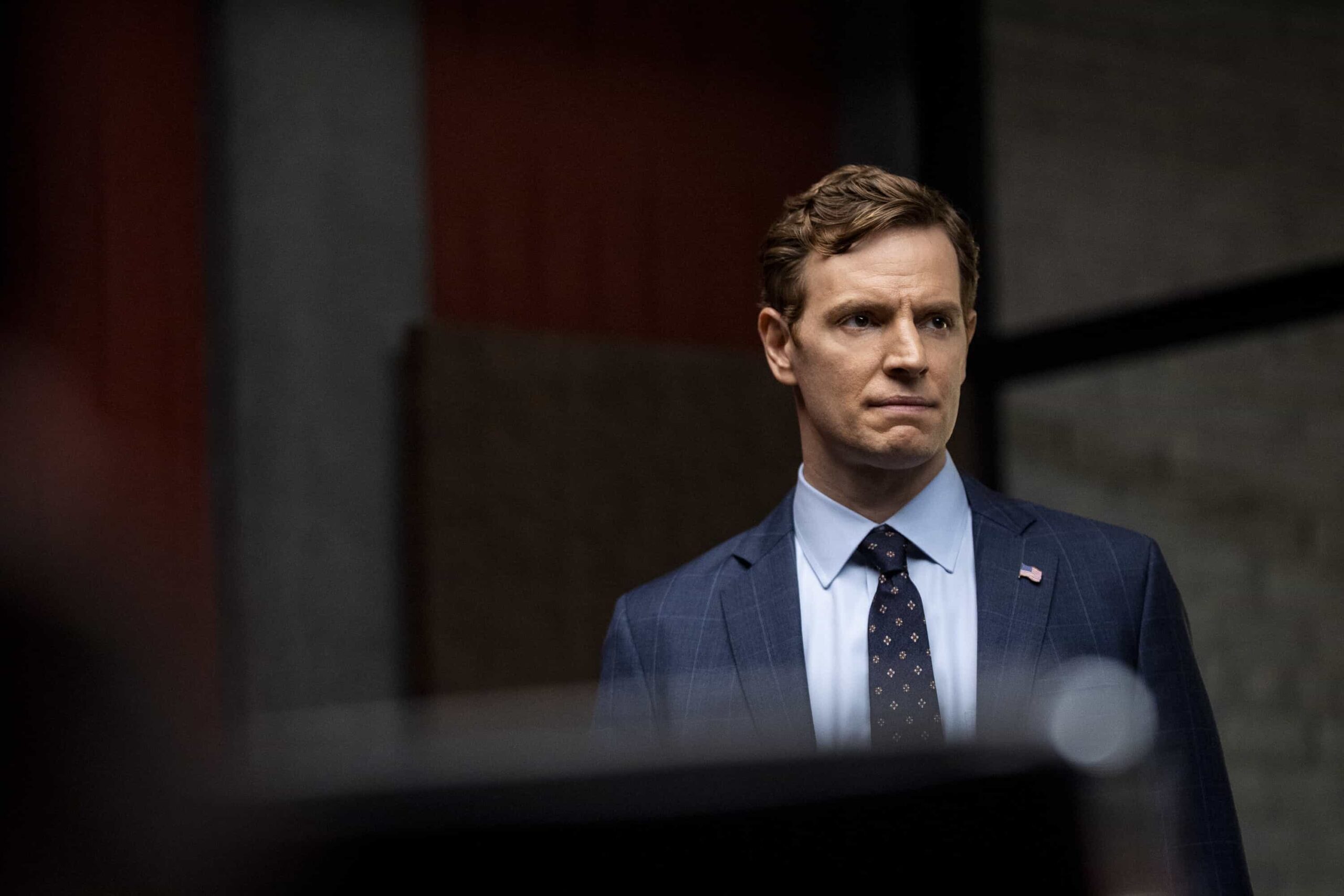 CIA Season 1 Episode 4 Image “Forced Labor” – When a wanted Belarusian national is discovered posing as an expecting father, Colin and Bill work to expose an international illegal baby smuggling ring. Meanwhile, Bill worries about his father’s health back home, on CIA, Monday, March 16 (10:00-11:00 PM, ET/PT). Pictured: Nick Gehlfuss as Special Agent Bill Goodman. Photo: Zach Dilgard/CBS ©2026 CBS Broadcasting, Inc. All Rights Reserved.