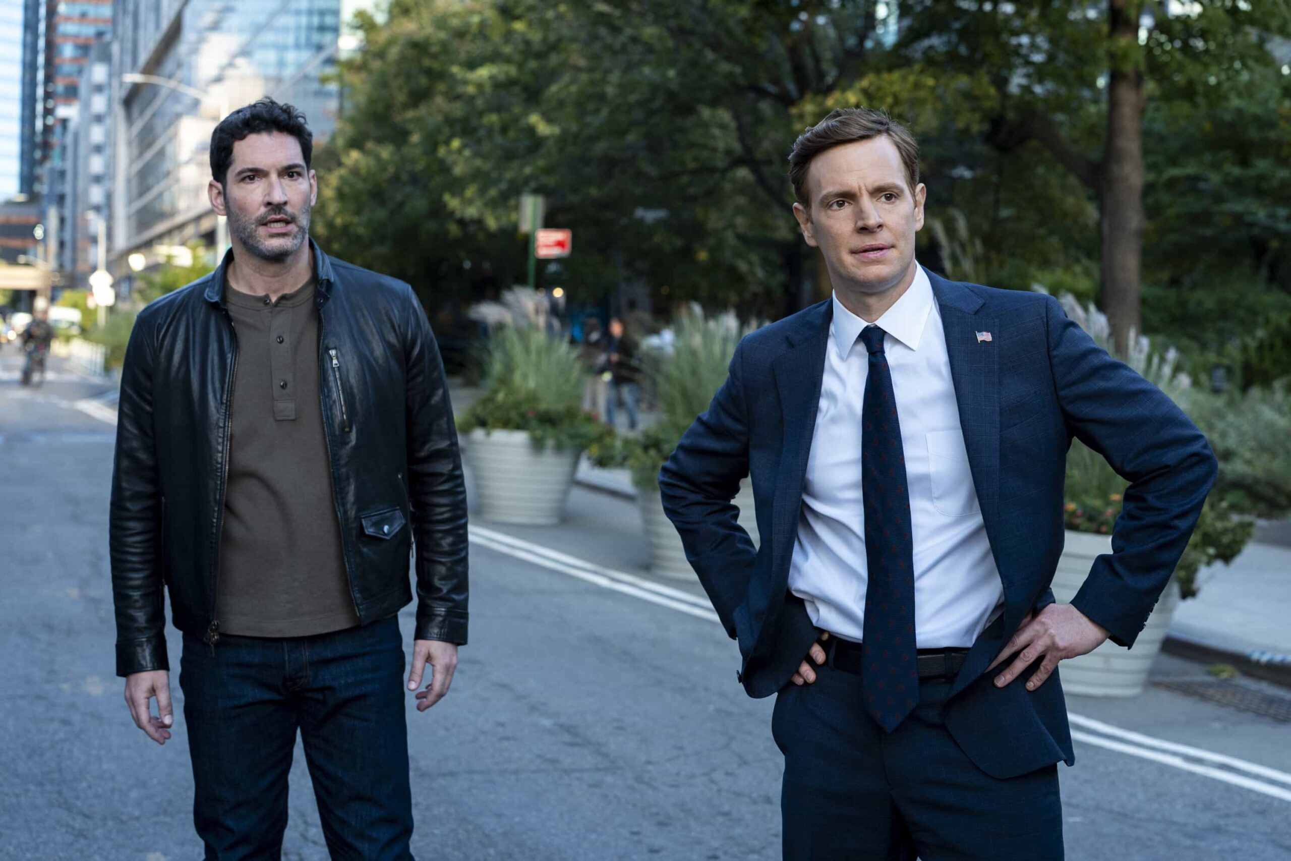 “Forced Labor” – When a wanted Belarusian national is discovered posing as an expecting father, Colin and Bill work to expose an international illegal baby smuggling ring. Meanwhile, Bill worries about his father’s health back home, on CIA, Monday, March 16 (10:00-11:00 PM, ET/PT).  Pictured (L-R): Tom Ellis as CIA Case Officer Colin Glass and Nick Gehlfuss as Special Agent Bill Goodman. Photo: Spencer Pazer/CBS ©2025 CBS Broadcasting, Inc. All Rights Reserved.