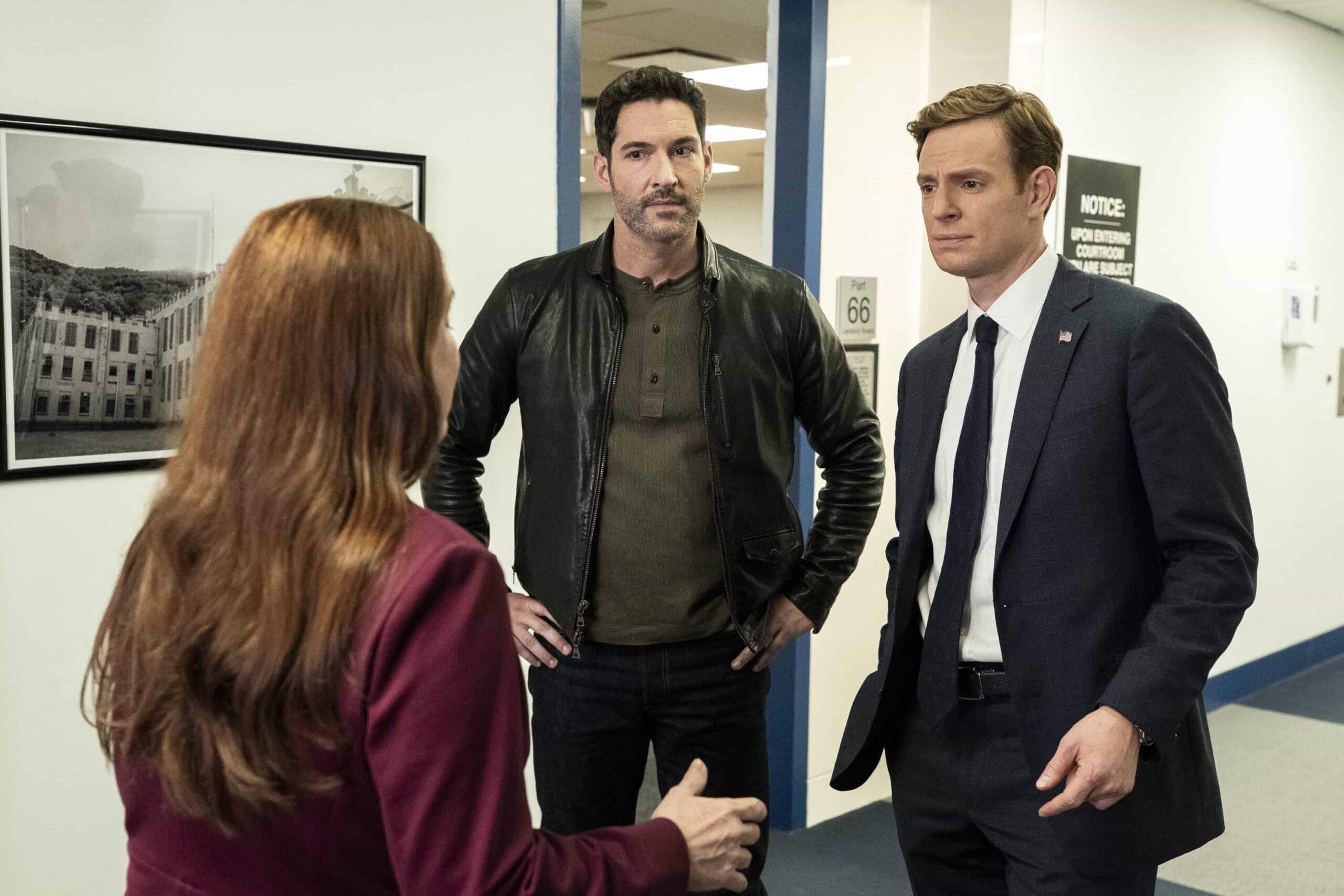 CIA Season 1 Episode 4 Photo “Forced Labor” – When a wanted Belarusian national is discovered posing as an expecting father, Colin and Bill work to expose an international illegal baby smuggling ring. Meanwhile, Bill worries about his father’s health back home, on CIA, Monday, March 16 (10:00-11:00 PM, ET/PT).  Pictured (L-R): Tom Ellis as CIA Case Officer Colin Glass and Nick Gehlfuss as Special Agent Bill Goodman. Photo: Spencer Pazer/CBS ©2025 CBS Broadcasting, Inc. All Rights Reserved.