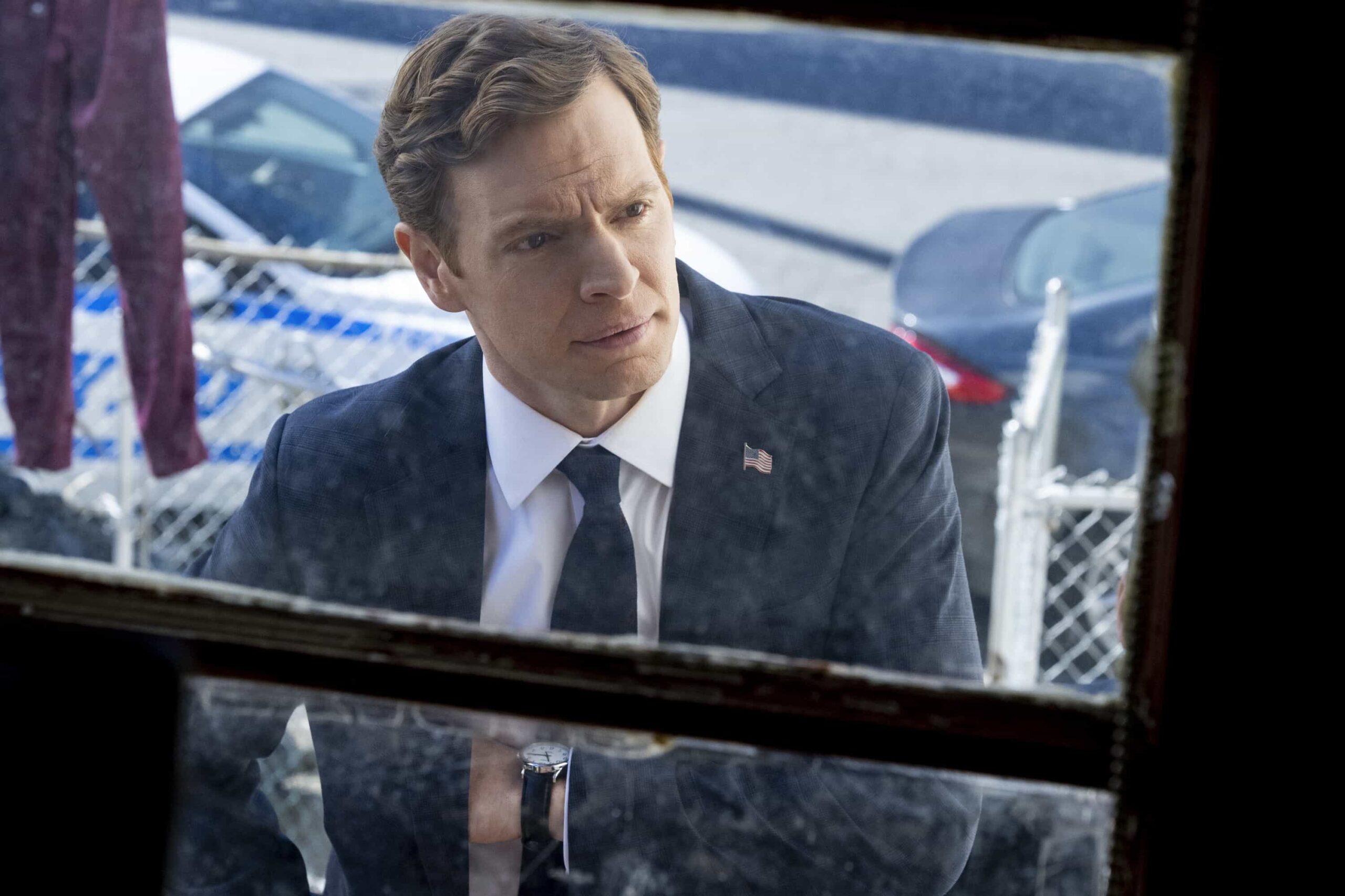 CIA Season 1 Episode 4 “Forced Labor” – When a wanted Belarusian national is discovered posing as an expecting father, Colin and Bill work to expose an international illegal baby smuggling ring. Meanwhile, Bill worries about his father’s health back home, on CIA, Monday, March 16 (10:00-11:00 PM, ET/PT). Pictured: Nick Gehlfuss as Special Agent Bill Goodman. Photo: Mark Schafer/CBS ©2025 CBS Broadcasting, Inc. All Rights Reserved.