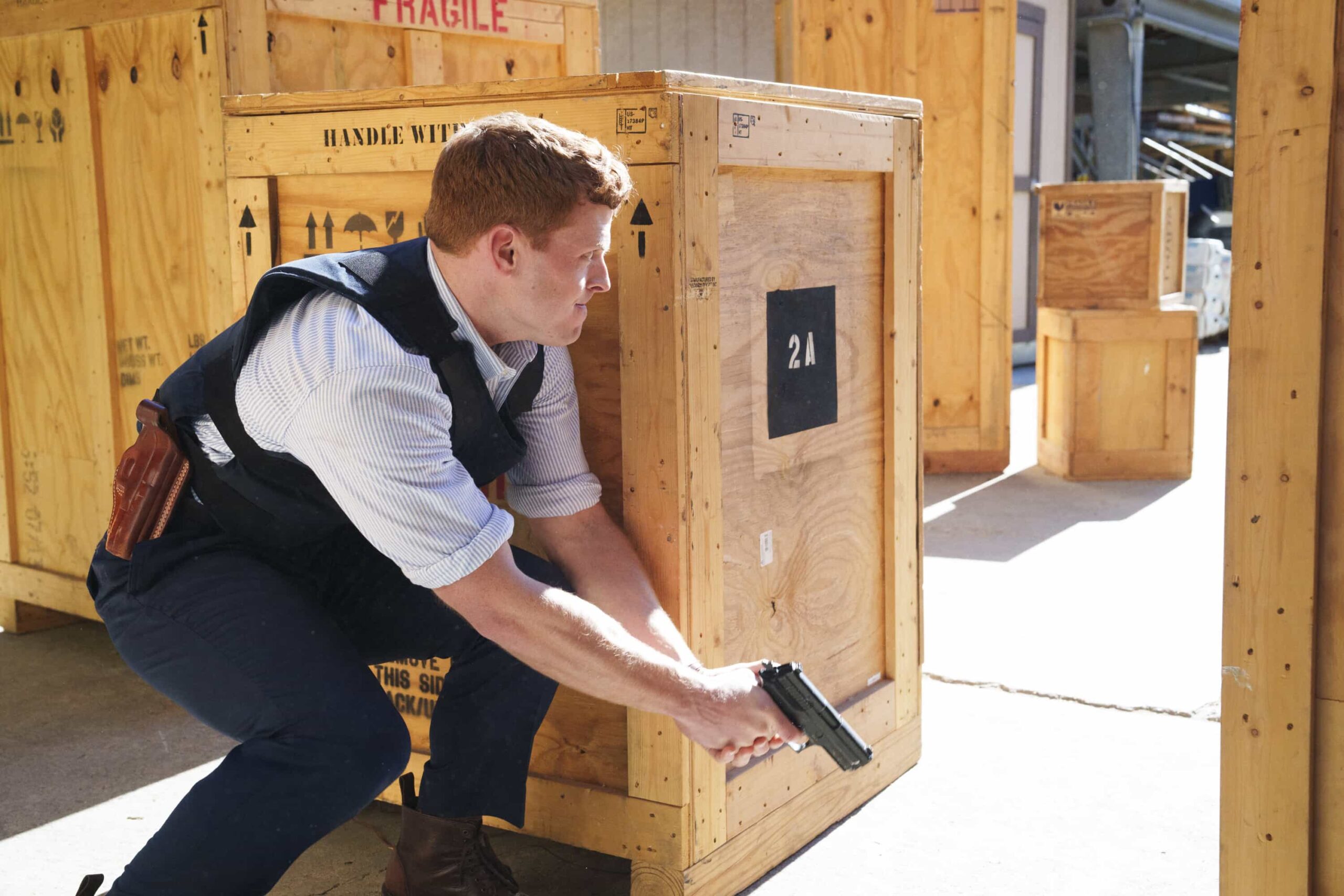 NCIS Origins Season 2 Episode 11 “Feelin’ Alright?” – When a lieutenant’s water-logged body is discovered with a potential connection to an international smuggling ring, NIS Panama agents are called in to assist, and Gibbs comes face-to-face with an old nemesis: Special Agent Dwayne Pride. Once the two are assigned to a dangerous undercover mission together, Gibbs must find a way to move on from their past, on NCIS: ORIGINS, Tuesday, March 17 (9:00-10:00 PM, ET/PT) on the CBS Television Network, and streaming on Paramount+ (live and on demand for Paramount+ Premium plan subscribers, or on demand for Paramount+ Essential subscribers the day after the episode airs)*. Shea Buckner guest stars as Special Agent Dwayne Pride.  Pictured: Caleb Foote as Bernard “Randy” Randolf.  Photo: Greg Gayne/CBS ©2025 CBS Broadcasting, Inc. All Rights Reserved.