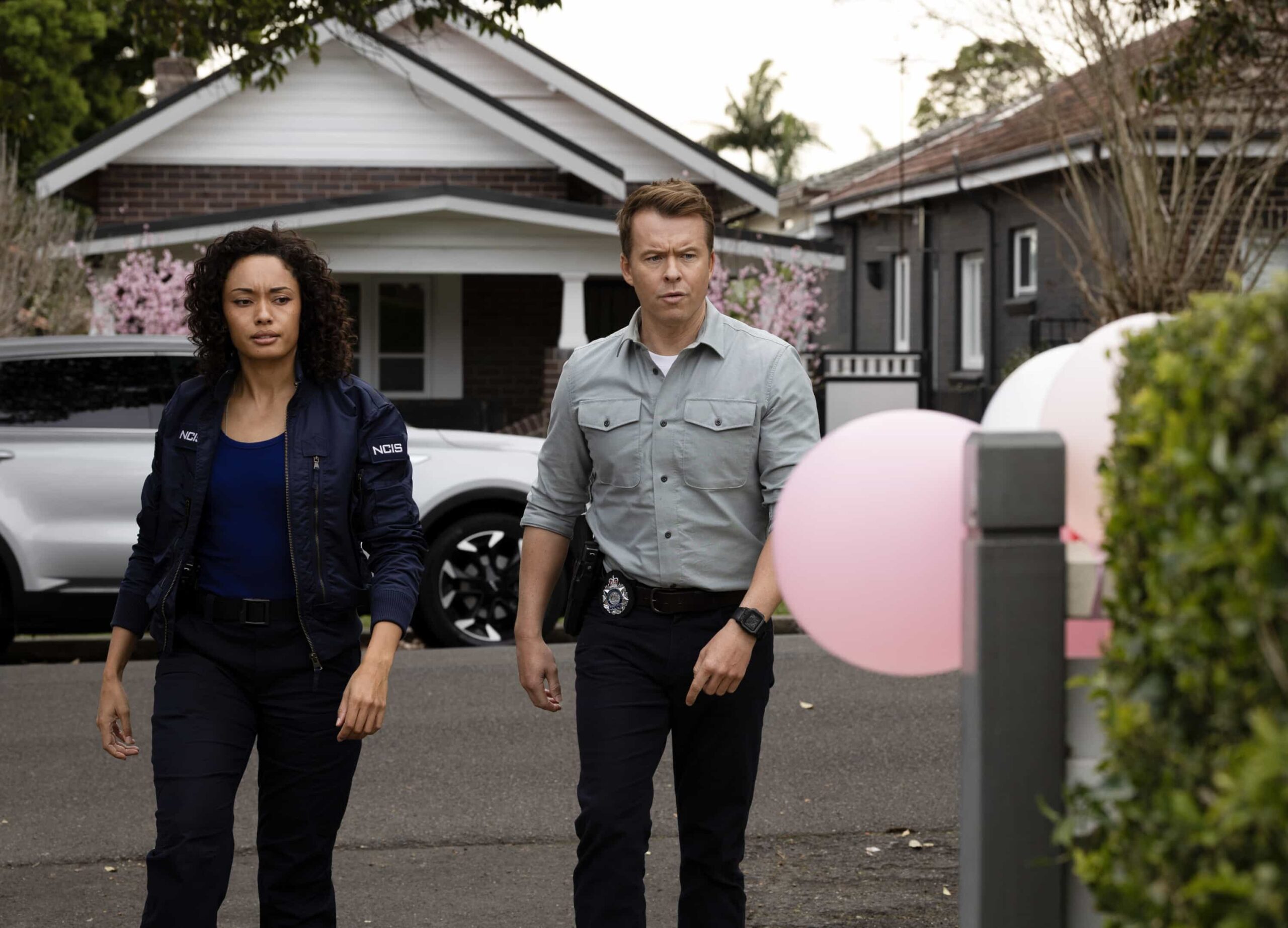 NCIS Sydney Season 3 Episode 11 Picture -Olivia Swann as NCIS Special Agent Captain Michelle Mackey and Todd Lasance as AFP Liaison Officer Sergeant Jim \'JD\' Dempsey in NCIS: Sydney episode 11, season 3 streaming on Paramount+, 2026. Photo Credit:  Daniel Asher Smith/Paramount+