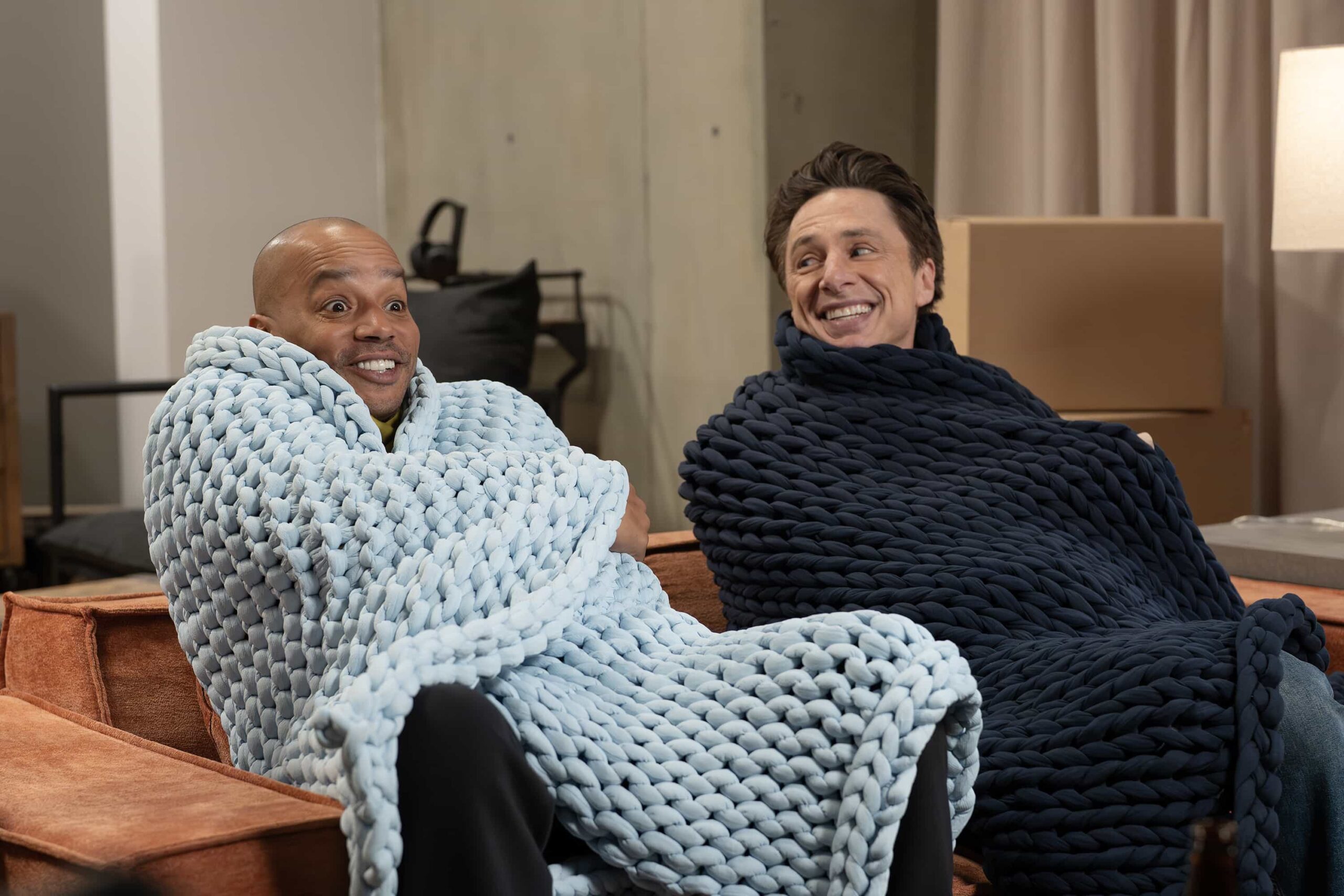 SCRUBS - “My Angel” - J.D. ventures into the world of post-divorce dating with Turk’s guidance. Elliot gets creative when sourcing an organ for a beloved elderly patient, while the interns learn about the unspoken rules of the hospital. WEDNESDAY, MARCH 18 (8:00-8:30 p.m. EDT) on ABC. (Disney/Darko Sikman) 
DONALD FAISON, ZACH BRAFF
