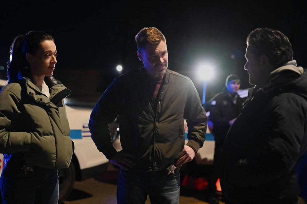 CHICAGO P.D. Season 13 Episode 15 Still -- "Live or Die by Your CI" Episode 1315 -- Pictured: (l-r) Marina Squerciati as Officer Kim Burgess, Patrick John Flueger as Officer Adam Ruzek -- (Photo by: Lori Allen/NBC)