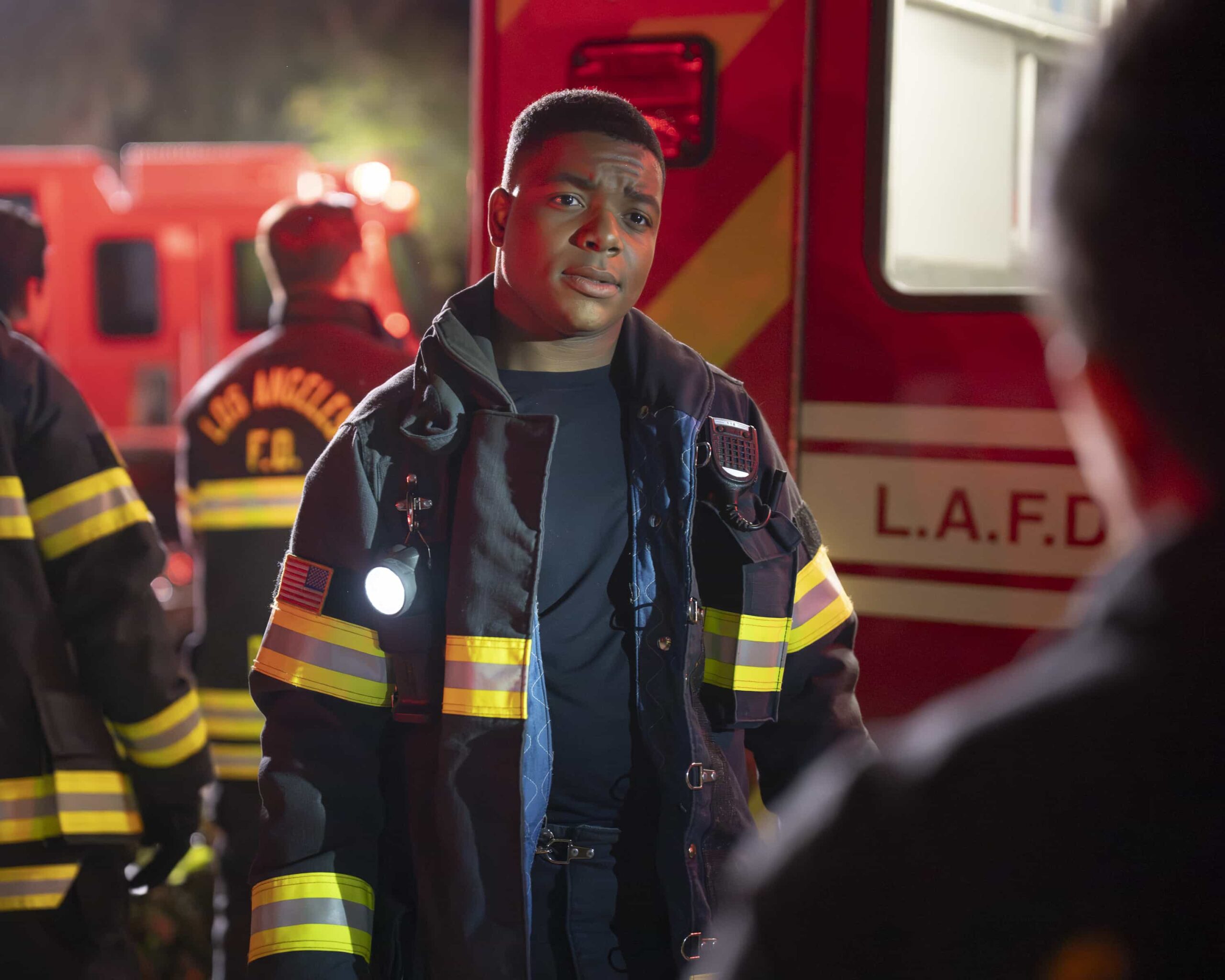 9-1-1 Season 9 Episode 14 Photo - “D.I.Y.” - As Buck tries to manage the trauma following his kidnapping on his own, May tries to secure her first law internship without the help of her mother. THURSDAY, MARCH 19 (8:00-9:00 p.m. EDT) on ABC. (Disney/Christopher Willard) 
ELIJAH M. COOPER
