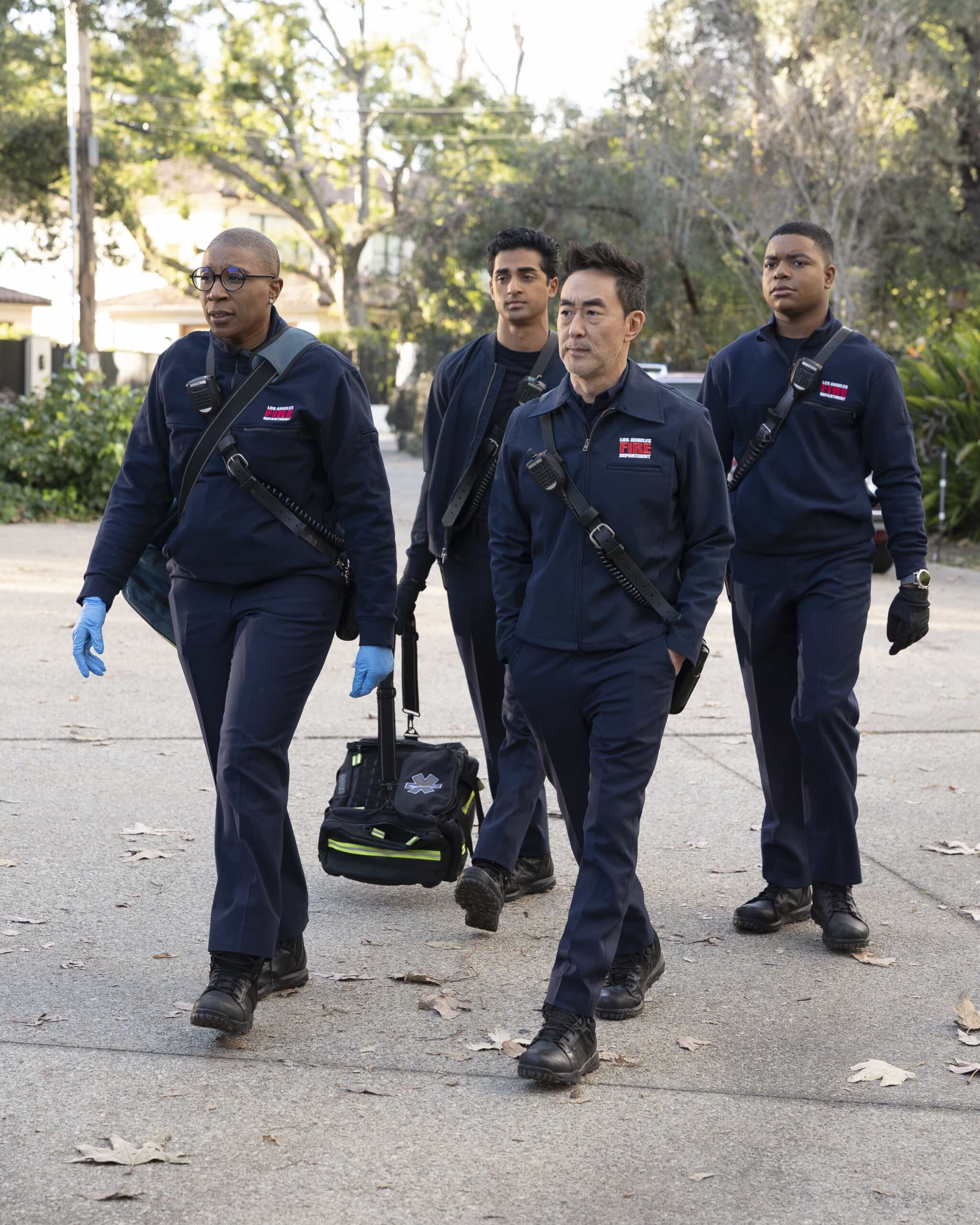 9-1-1 - “D.I.Y.” - As Buck tries to manage the trauma following his kidnapping on his own, May tries to secure her first law internship without the help of her mother. THURSDAY, MARCH 19 (8:00-9:00 p.m. EDT) on ABC. (Disney/Christopher Willard) 
AISHA HINDS, ANIRUDH PISHARODY, KENNETH CHOI, ELIJAH M. COOPER
