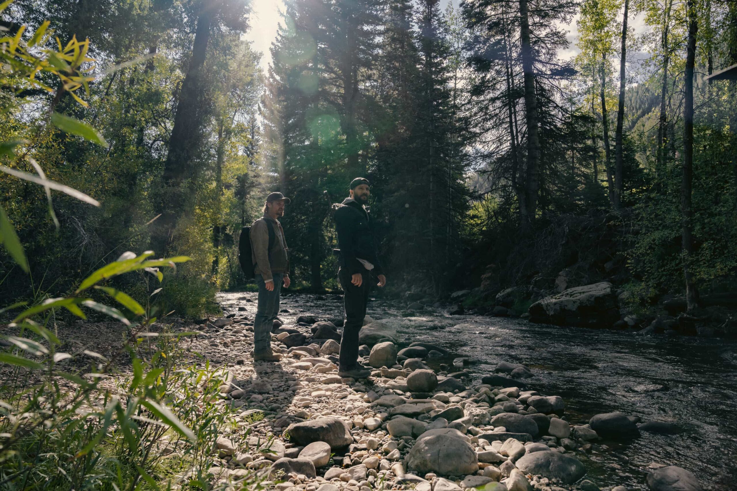 "The Gathering Storm" -- CBS Original Series MARSHALS, scheduled to air on Sunday, March 22 (8:00-9:00 PM ET/8:00-9:00 PM PT). Pictured (L-R): Luke Grimes as Kayce Dutton and Logan Marshall-Green as Pete Calvin. Photo: Cam McLeod/CBS ©2025 CBS Broadcasting, Inc. All Rights Reserved.
