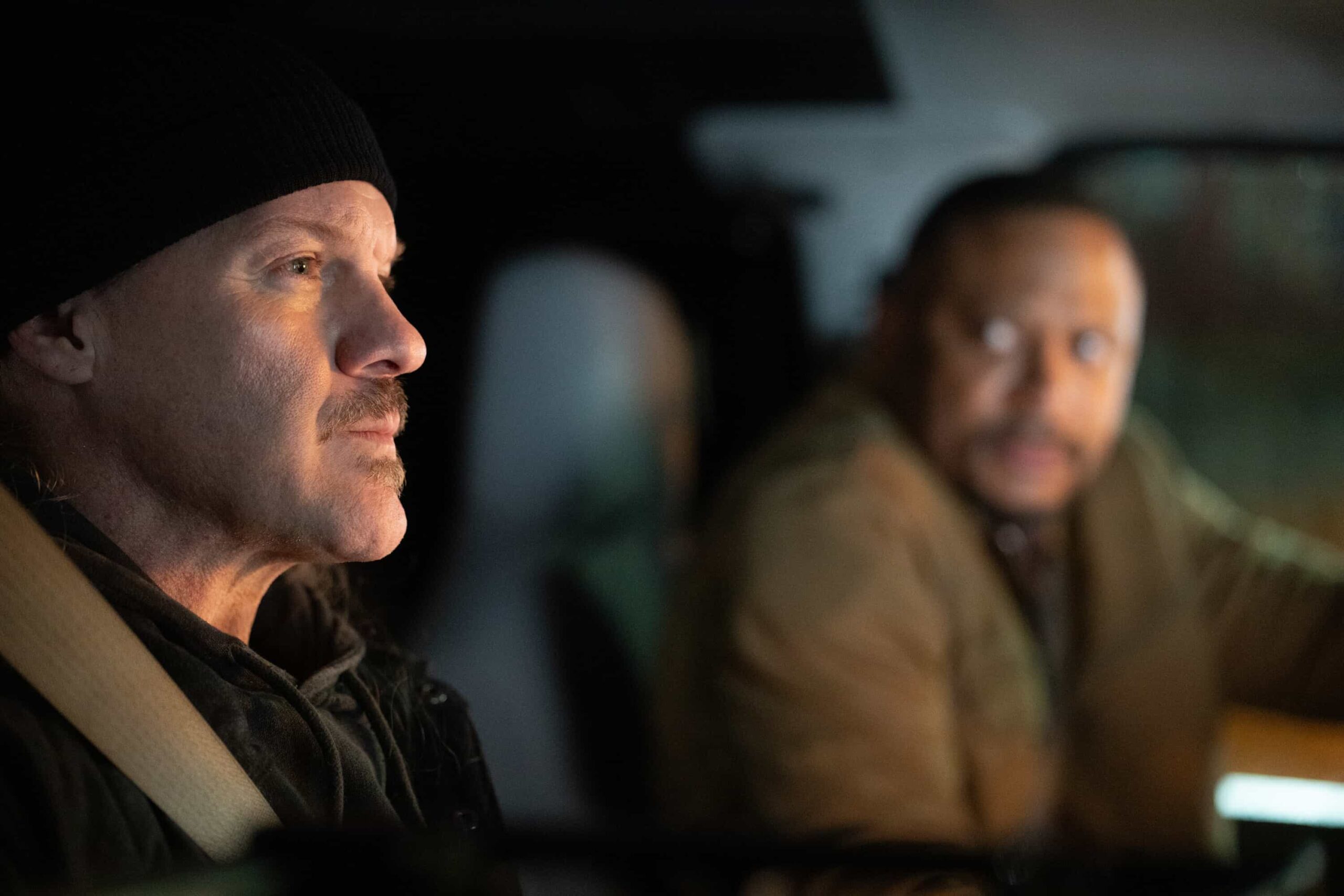 Tracker Season 3 Episode 13 - “Breakaway” – After Baxter, a veteran stuntman, disappears following a risky stunt, his girlfriend, Laura, calls Colter to investigate a B-movie set, uncovering shady producers and a trail that leads into a dangerous underground world. Pictured: Chris Jericho as Virgil Dean. Photo: David Bukach/CBS ©2025 CBS Broadcasting, Inc. All Rights Reserved.