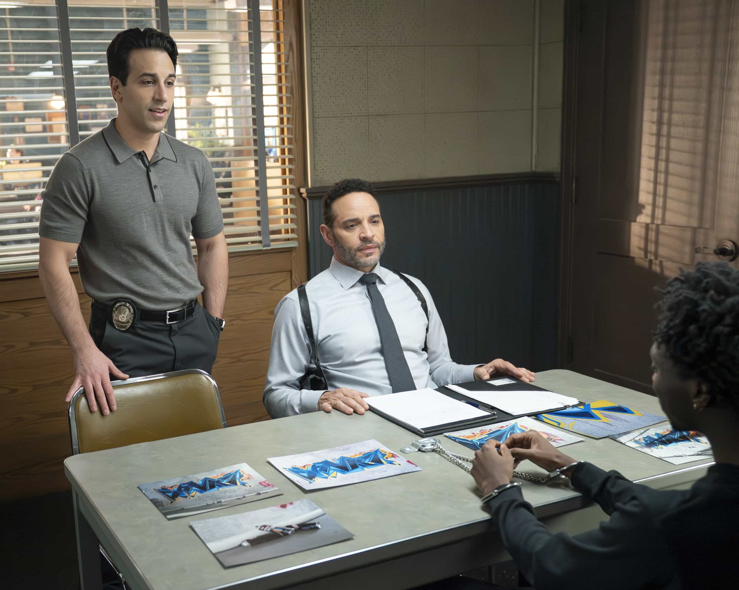 HIGH POTENTIAL Season 2 Episode 16 - “Turn, Up the Heat” - Morgan relies on old friends to help with a case involving street artists, while Karadec leans on the women in his life during a time of need. TUESDAY, MARCH 24 (9:00-10:00 p.m. EDT) on ABC. (Disney/Mitchell Haaseth) 
DENIZ AKDENIZ, DANIEL SUNJATA