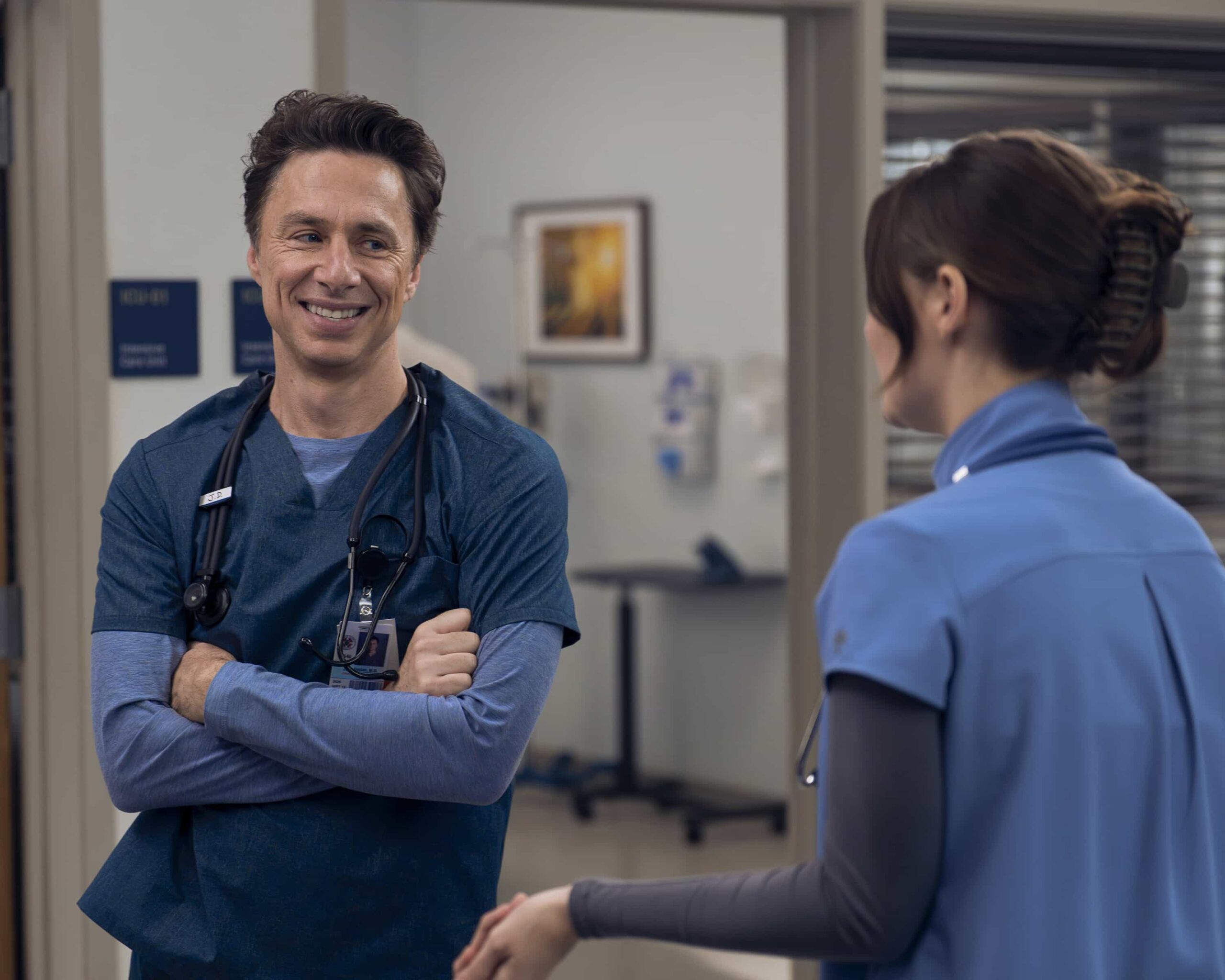 SCRUBS Season 10 Episode 6 - “My V.I.P.” - J.D. and Dr. Park are forced to work together when a member of the hospital board experiences a mysterious health crisis. Turk helps Elliot navigate a newfound romance, while the interns practice vulnerability with patients. WEDNESDAY, MARCH 25 (8:00-8:30 p.m. EDT) on ABC. ((Disney/Darko Sikman) 
ZACH BRAFF