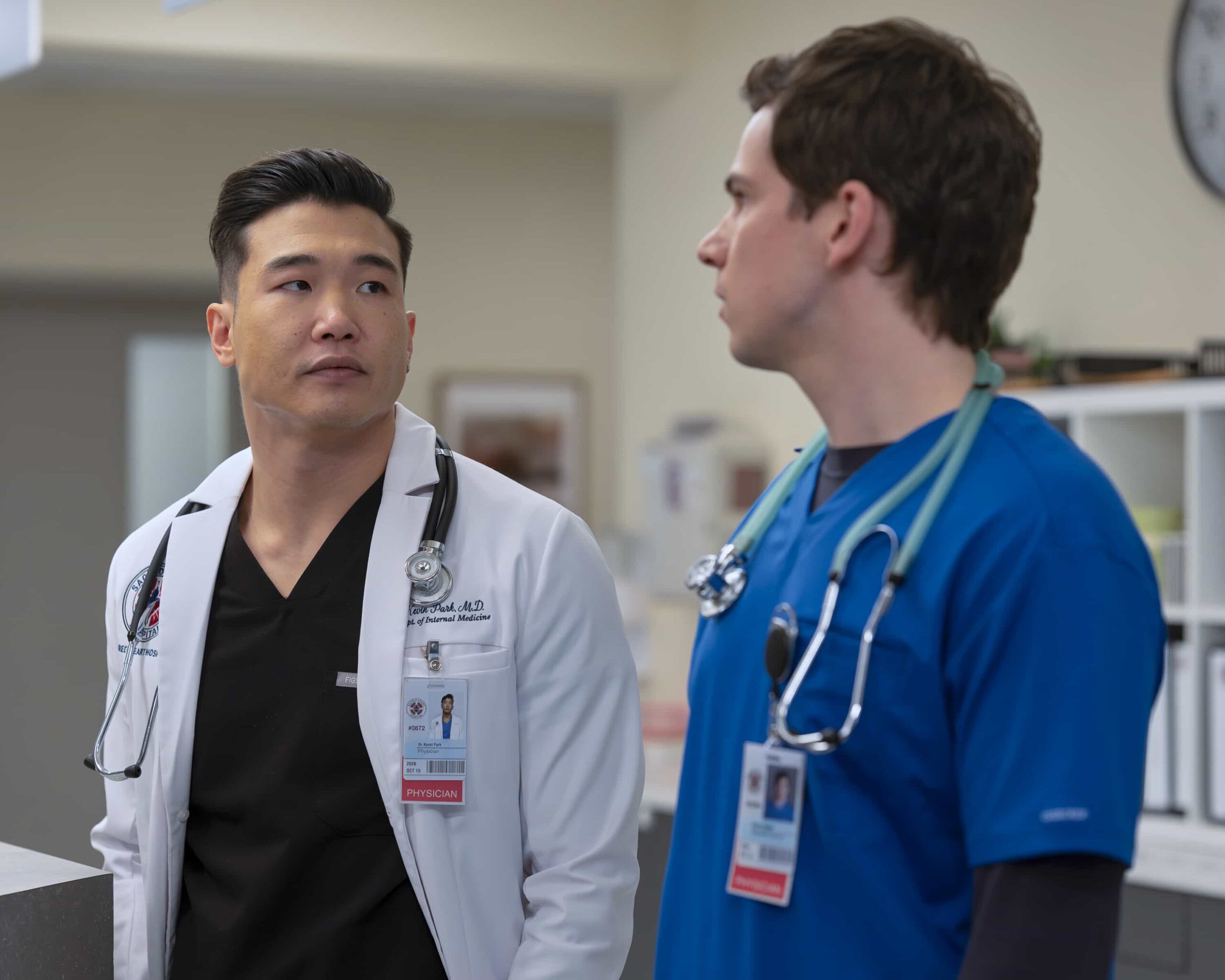SCRUBS - “My V.I.P.” - J.D. and Dr. Park are forced to work together when a member of the hospital board experiences a mysterious health crisis. Turk helps Elliot navigate a newfound romance, while the interns practice vulnerability with patients. WEDNESDAY, MARCH 25 (8:00-8:30 p.m. EDT) on ABC. ((Disney/Darko Sikman) 
JOEL KIM BOOSTER, JACOB DUDMAN