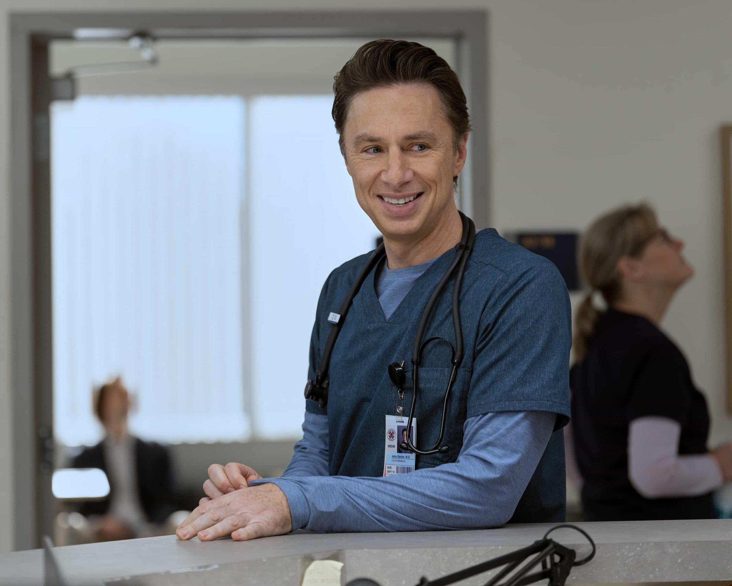 SCRUBS - “My V.I.P.” - J.D. and Dr. Park are forced to work together when a member of the hospital board experiences a mysterious health crisis. Turk helps Elliot navigate a newfound romance, while the interns practice vulnerability with patients. WEDNESDAY, MARCH 25 (8:00-8:30 p.m. EDT) on ABC. ((Disney/Darko Sikman) 
ZACH BRAFF