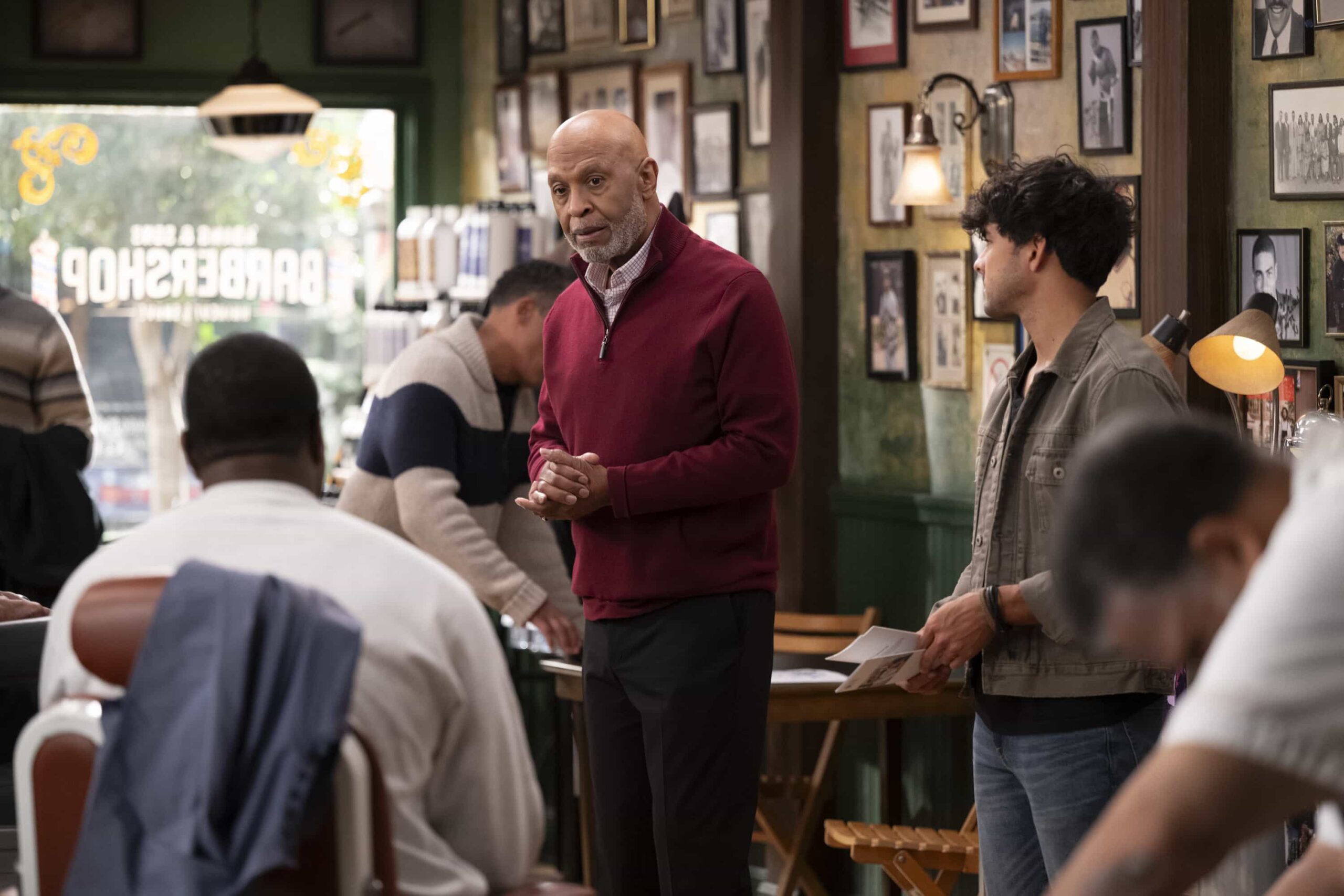 GREY’S ANATOMY Season 22 Episode 15 Image - “Take Me to the River” - Bailey and Blue are forced to confront the emotional costs of experimental care. Meanwhile, Owen, Teddy, Simone and Dani help out at a busy rural hospital, and Richard attempts to spread information about early prostate screenings to the community. THURSDAY, MARCH 26 (10:00-11:00 p.m. EDT) on ABC. (Disney/Anne Marie Fox) 
JAMES PICKENS JR., NIKO TERHO