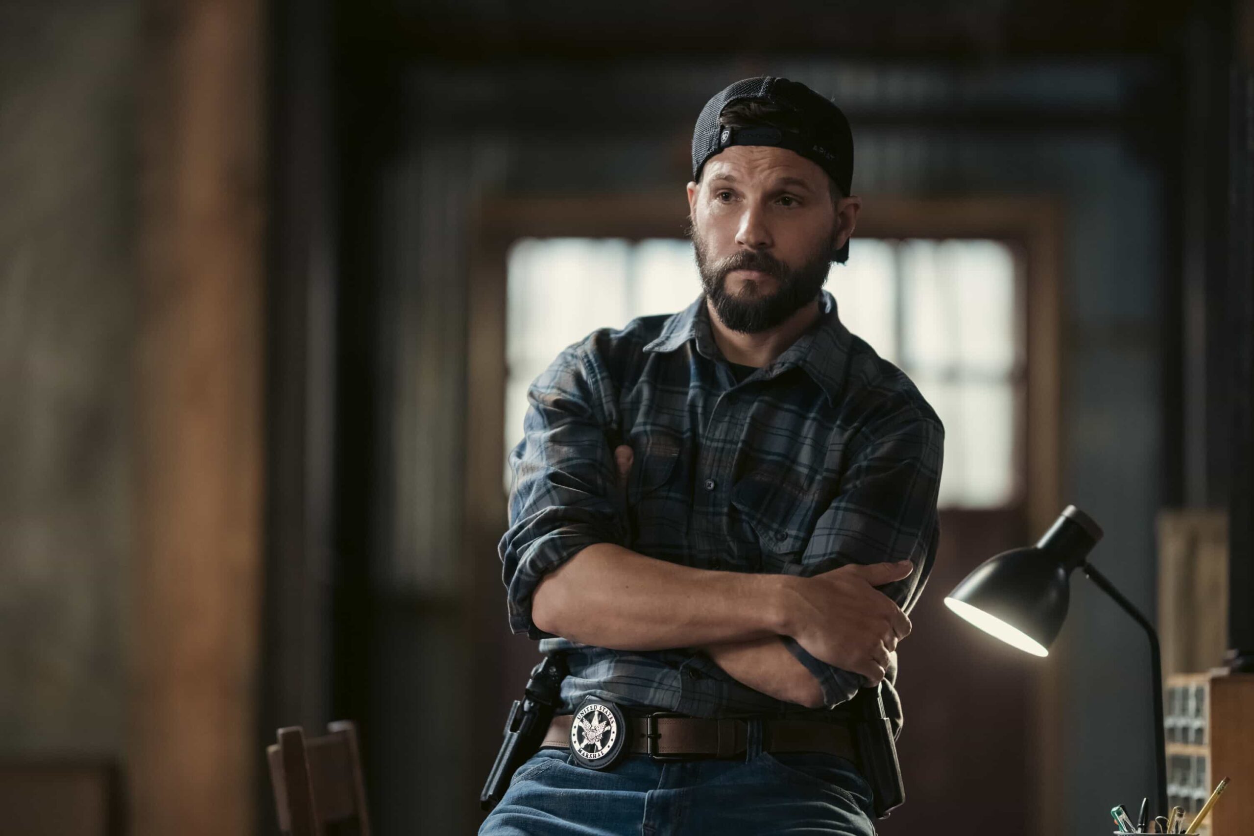 Marshals Season 1 Episode 5 "Lost Girls" -- CBS Original Series MARSHALS, scheduled to air on Sunday, March 29 (8:00-9:00 PM ET/PT). Pictured: Logan Marshall-Green as Pete Calvin. Photo: Christopher Saunders/CBS ©2025 CBS Broadcasting, Inc. All Rights Reserved.