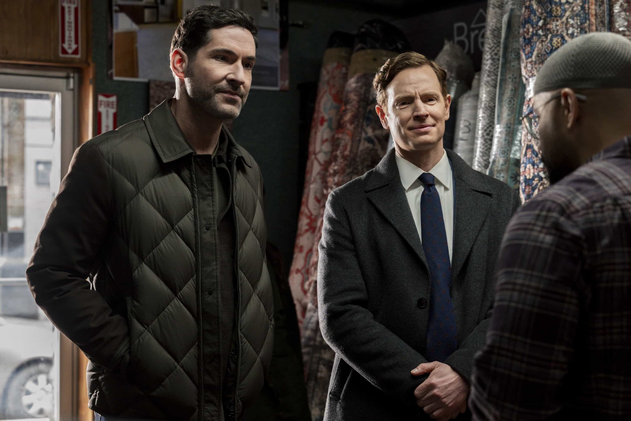 CIA Season 1 Episode 6 Still "Pledge of Allegiance" -- CBS Original Series CIA, scheduled to air on Monday, March 30 (10:00-11:00 PM, ET/PT).  Pictured (L-R): Tom Ellis as CIA Case Officer Colin Glass and Nick Gehlfuss as Special Agent Bill Goodman. Photo: Jojo Whilden/CBS ©2026 CBS Broadcasting, Inc. All Rights Reserved.