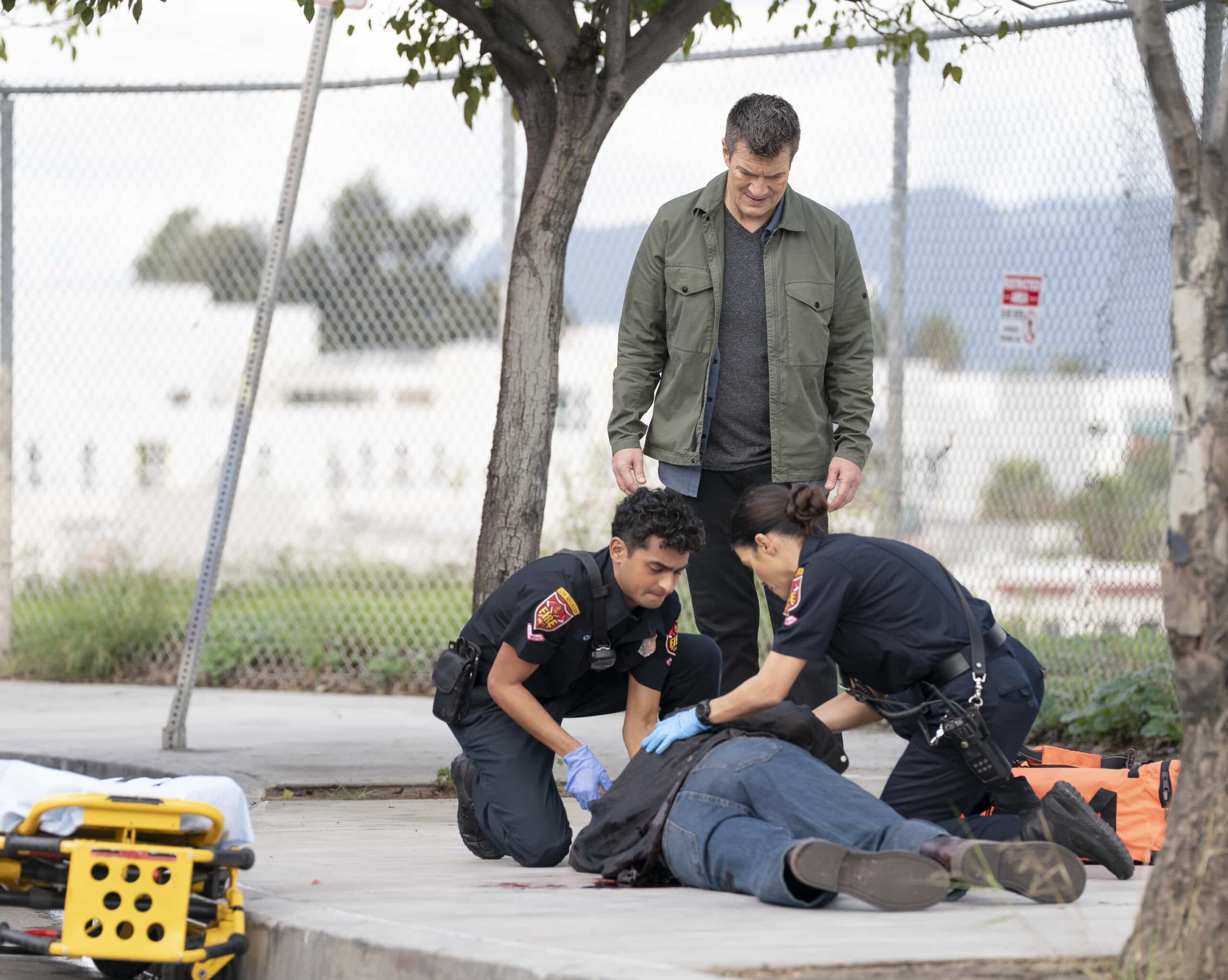 THE ROOKIE  Season 8 Episode 13 Still  - “The Thinker” - Bailey gets a new role, and a ride-along with Nolan goes awry. Meanwhile, the team looks to recruit new members. MONDAY, MARCH 30 (10:02-11:00 p.m. EDT) on ABC. (Disney/Mike Taing) 
SYDNEY MAE DIAZ, NATHAN FILLION, JENNA DEWAN