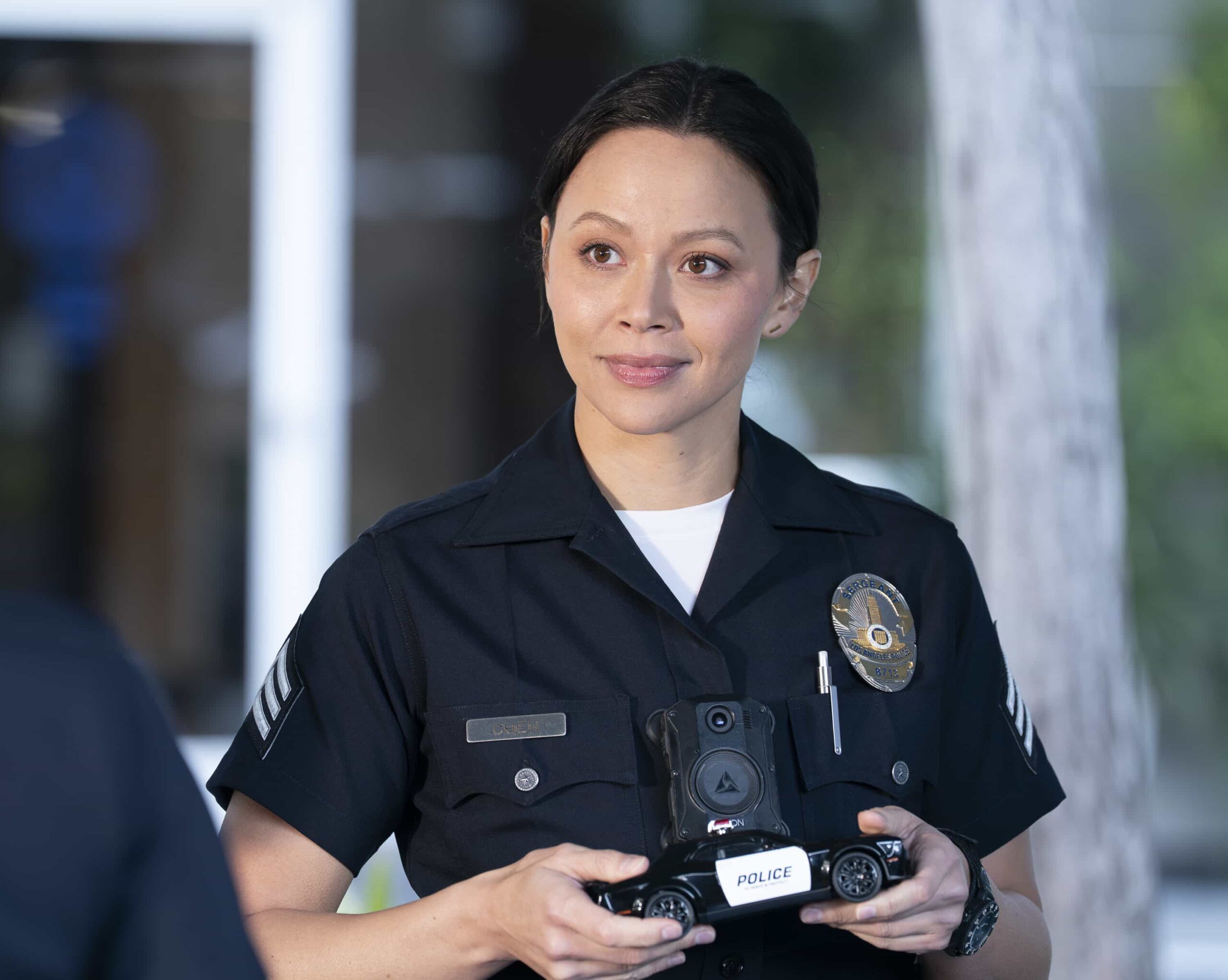 THE ROOKIE  Season 8 Episode 13  - “The Thinker” - Bailey gets a new role, and a ride-along with Nolan goes awry. Meanwhile, the team looks to recruit new members. MONDAY, MARCH 30 (10:02-11:00 p.m. EDT) on ABC. (Disney/Mike Taing) 
MELISSA O’NEIL