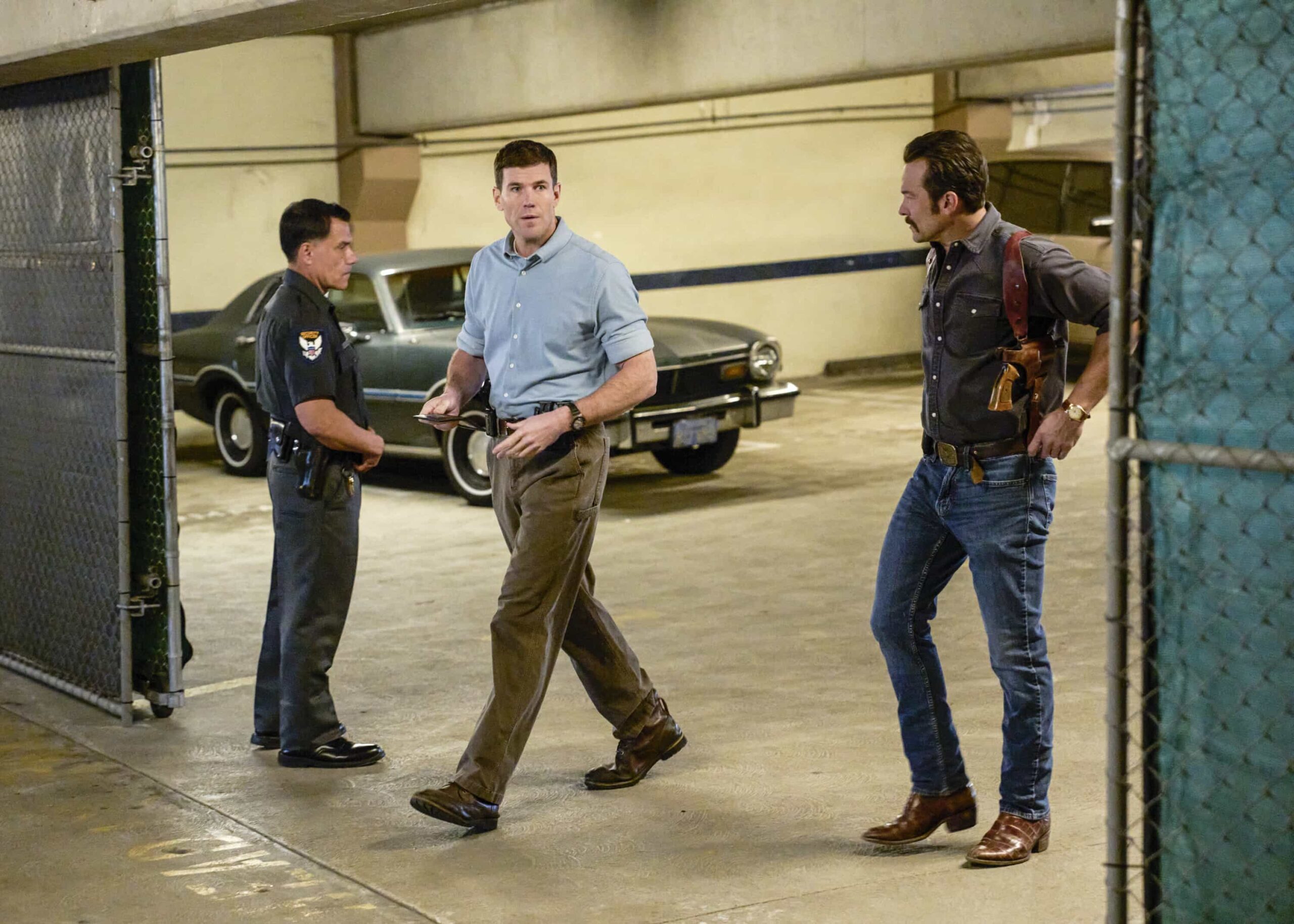 NCIS Origins Season 2 Episode 13 Photo “Homeward Bound - Coverage of the CBS Original Series NCIS: Origins, airing Tuesday, March 31 (9:00-10:00 PM, ET/PT) on the CBS Television Network.   Pictured L to R: Austin Stowell as Leroy Jethro Gibbs and Kyle Schmid as Mike Franks.   Photo: Greg Gayne/CBS ©2026 CBS Broadcasting, Inc. All Rights Reserved.