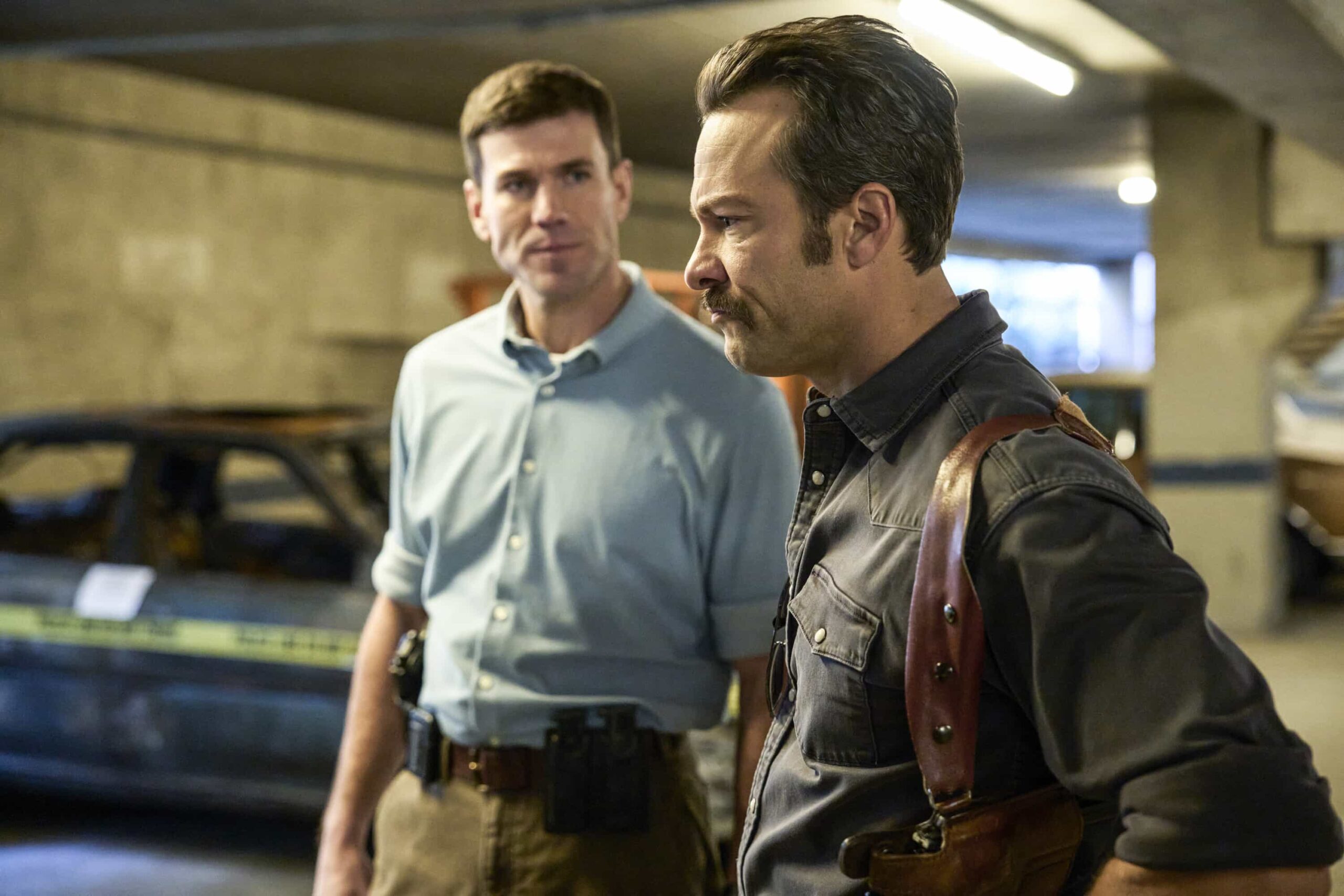 NCIS Origins Season 2 Episode 13 Still “Homeward Bound - Coverage of the CBS Original Series NCIS: Origins, airing Tuesday, March 31 (9:00-10:00 PM, ET/PT) on the CBS Television Network.   Pictured: Austin Stowell as Leroy Jethro Gibbs and Kyle Schmid as Mike Franks.   Photo: Greg Gayne/CBS ©2026 CBS Broadcasting, Inc. All Rights Reserved.