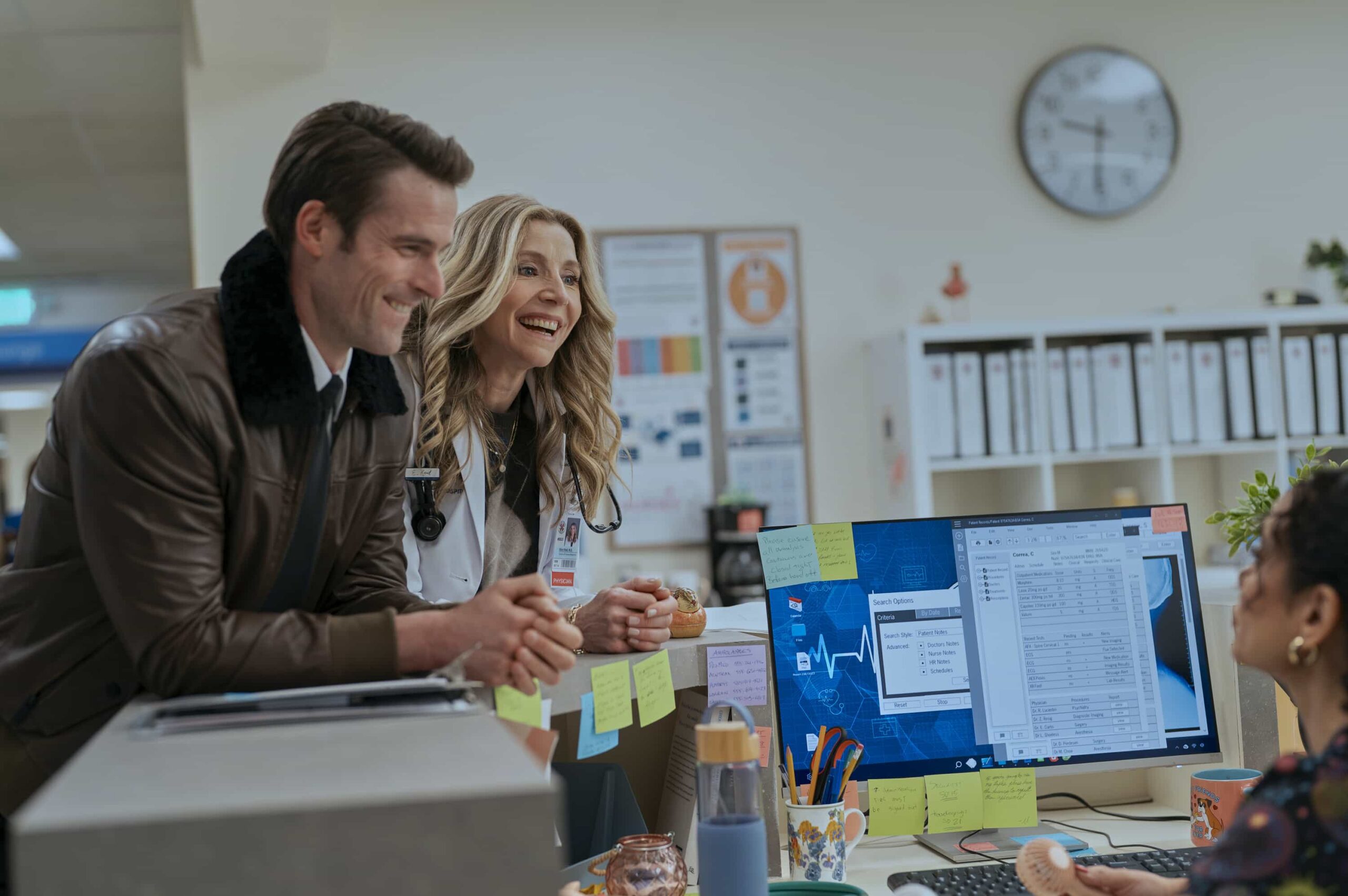 SCRUBS Season 10 Episode 7 - "My Best Friend's Barbecue" - While J.D. is upset to not be invited to Turk and Carla's annual barbecue, he takes the opportunity to nurture his friendship with Carla at work. Turk teaches the surgical interns how to deliver bad news. WEDNESDAY, APRIL 1 (8:00-8:30 p.m. EDT) on ABC. (Disney/Darko Sikman) 
ANDY RIDINGS, SARAH CHALKE