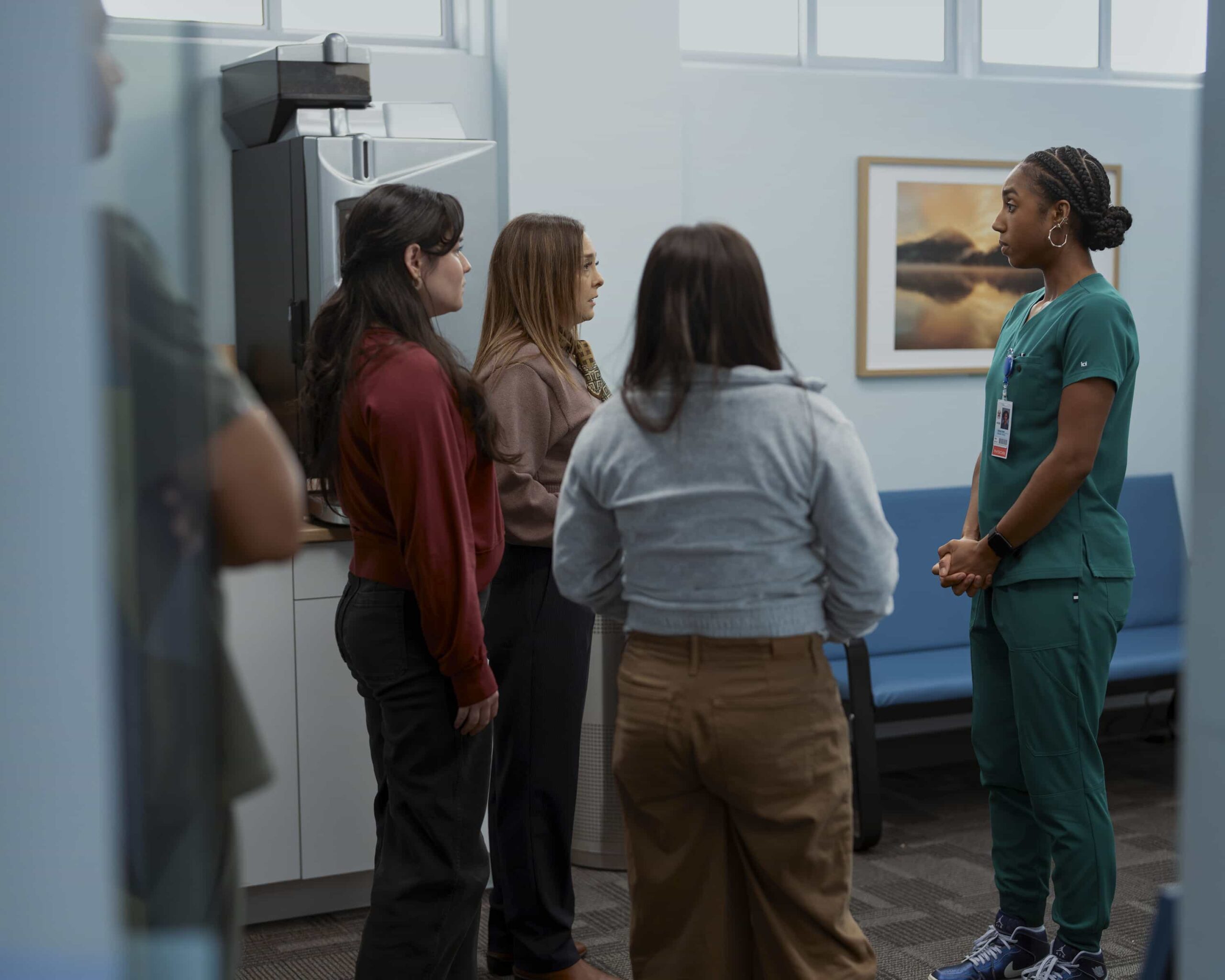 SCRUBS - "My Best Friend's Barbecue" - While J.D. is upset to not be invited to Turk and Carla's annual barbecue, he takes the opportunity to nurture his friendship with Carla at work. Turk teaches the surgical interns how to deliver bad news. WEDNESDAY, APRIL 1 (8:00-8:30 p.m. EDT) on ABC. (Disney/Darko Sikman) 
CYNTHIA DE PANDO, AMANDA MORROW