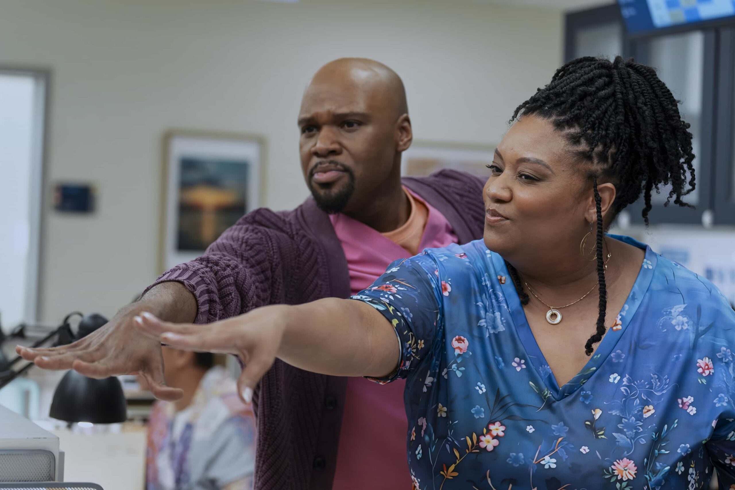 SCRUBS Season 10 Episode 7 - "My Best Friend's Barbecue" - While J.D. is upset to not be invited to Turk and Carla's annual barbecue, he takes the opportunity to nurture his friendship with Carla at work. Turk teaches the surgical interns how to deliver bad news. WEDNESDAY, APRIL 1 (8:00-8:30 p.m. EDT) on ABC. (Disney/Darko Sikman) 
MICHAEL JAMES SCOTT, X MAYO