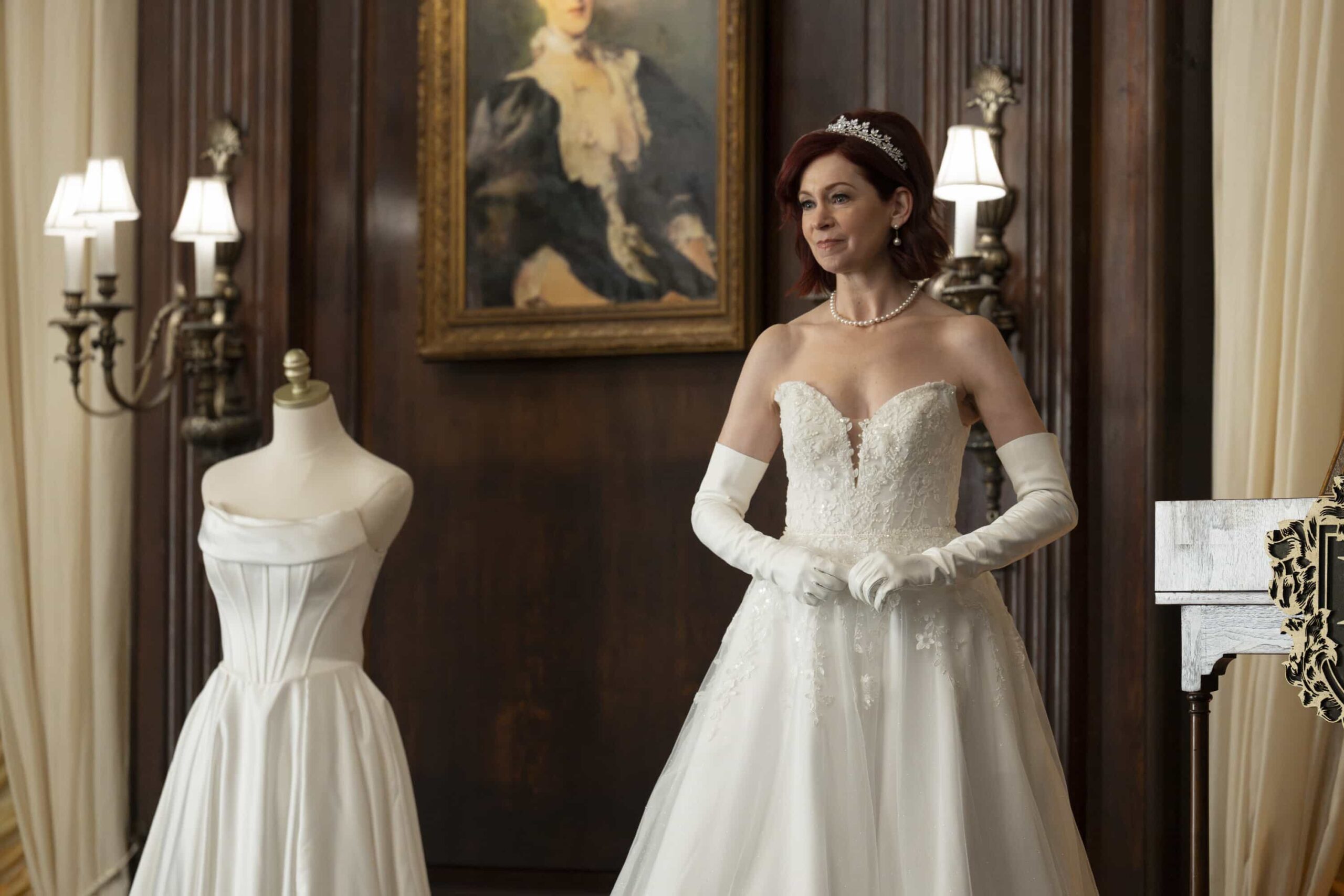 Elsbeth Season 3 Episode 14 Photo “Deadutante” - After a powerful patriarch is stabbed with a sword at New York’s most exclusive debutante ball, Elsbeth must engage in hand in glove combat with the imperious ball director (J. Smith Cameron), on ELSBETH, Thursday, April 2 (10:00-11:00 PM, ET/PT) on the CBS Television Network and streaming on Paramount+  Pictured: Carrie Preston as Elsbeth Tascioni. Photo: Jojo Whilden/CBS ©2026 CBS Broadcasting, Inc. All Rights Reserved.