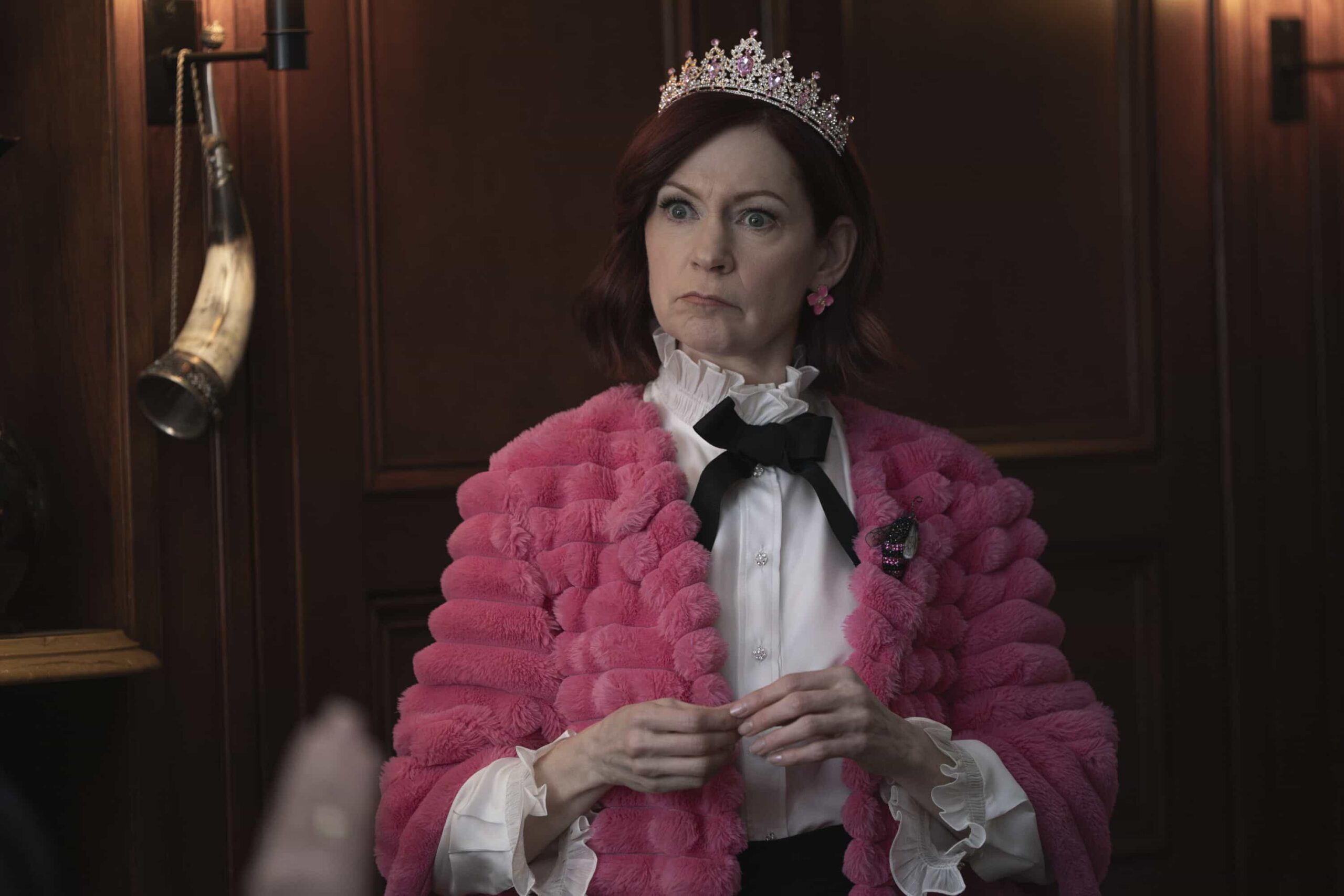 Elsbeth Season 3 Episode 14 Still “Deadutante” - After a powerful patriarch is stabbed with a sword at New York’s most exclusive debutante ball, Elsbeth must engage in hand in glove combat with the imperious ball director (J. Smith Cameron), on ELSBETH, Thursday, April 2 (10:00-11:00 PM, ET/PT) on the CBS Television Network and streaming on Paramount+ Pictured: Carrie Preston as Elsbeth Tascioni. Photo: Michael Parmelee/CBS ©2026 CBS Broadcasting, Inc. All Rights Reserved.