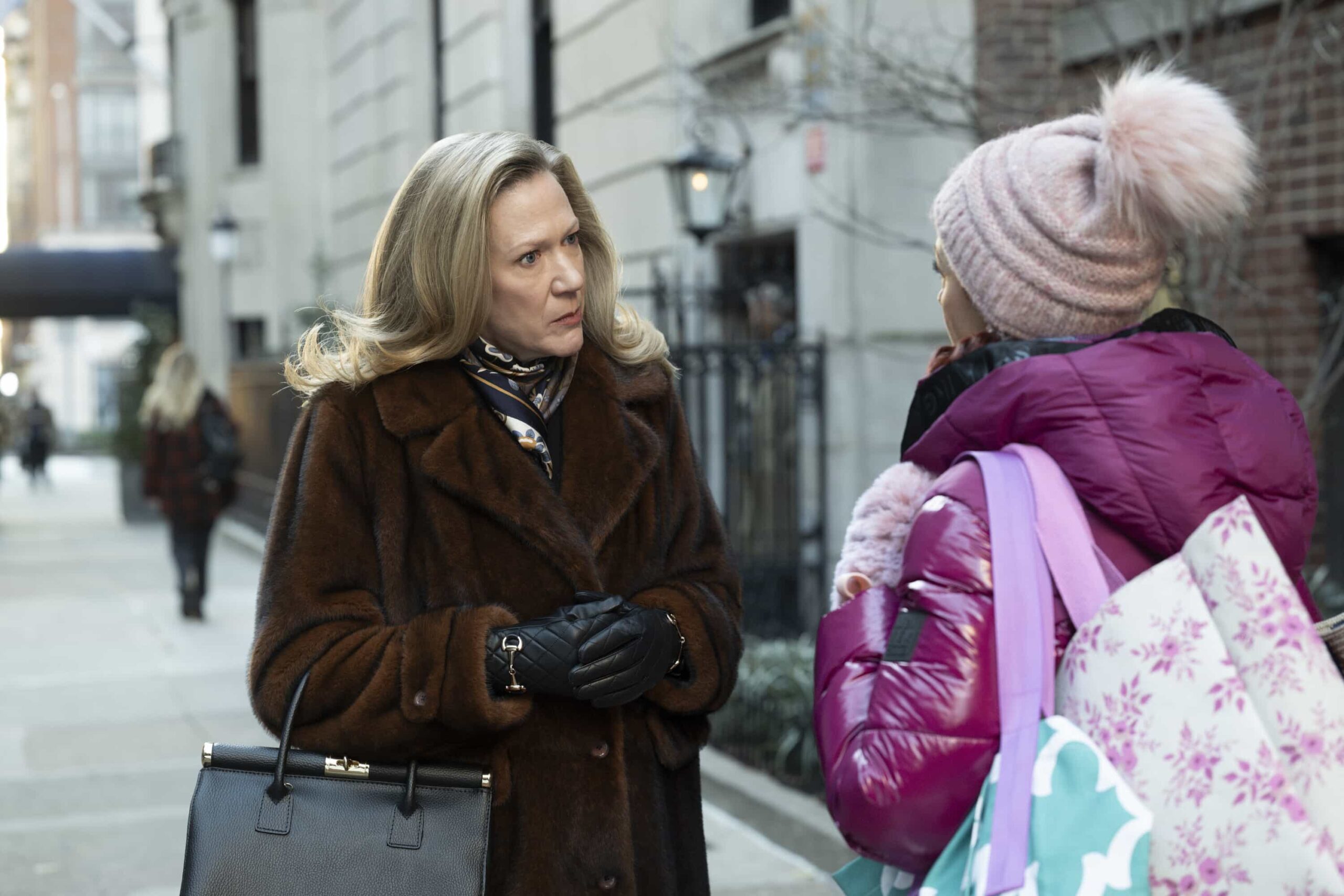 Elsbeth Season 3 Episode 14 “Deadutante” - After a powerful patriarch is stabbed with a sword at New York’s most exclusive debutante ball, Elsbeth must engage in hand in glove combat with the imperious ball director (J. Smith Cameron), on ELSBETH, Thursday, April 2 (10:00-11:00 PM, ET/PT) on the CBS Television Network and streaming on Paramount+ Pictured L to R: Henny Russell as Winnie Crawford and Carrie Preston as Elsbeth Tascioni. Photo: Jojo Whilden/CBS ©2026 CBS Broadcasting, Inc. All Rights Reserved.