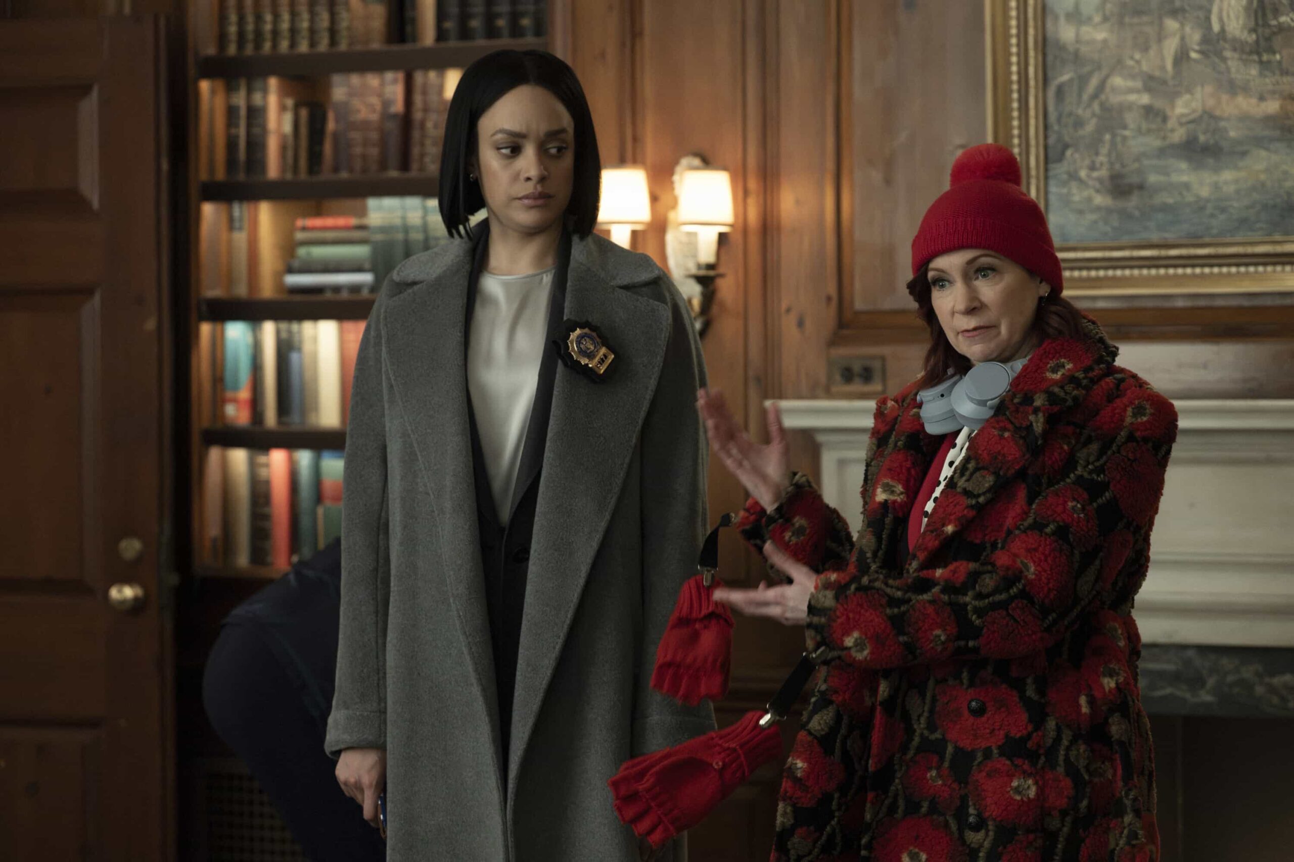 Elsbeth Season 3 Episode 14 “Deadutante” - After a powerful patriarch is stabbed with a sword at New York’s most exclusive debutante ball, Elsbeth must engage in hand in glove combat with the imperious ball director (J. Smith Cameron), on ELSBETH, Thursday, April 2 (10:00-11:00 PM, ET/PT) on the CBS Television Network and streaming on Paramount+ Pictured L to R: Britne Oldford as Detective Nina Taylor and Carrie Preston as Elsbeth Tascioni. Photo: Jojo Whilden/CBS ©2026 CBS Broadcasting, Inc. All Rights Reserved.