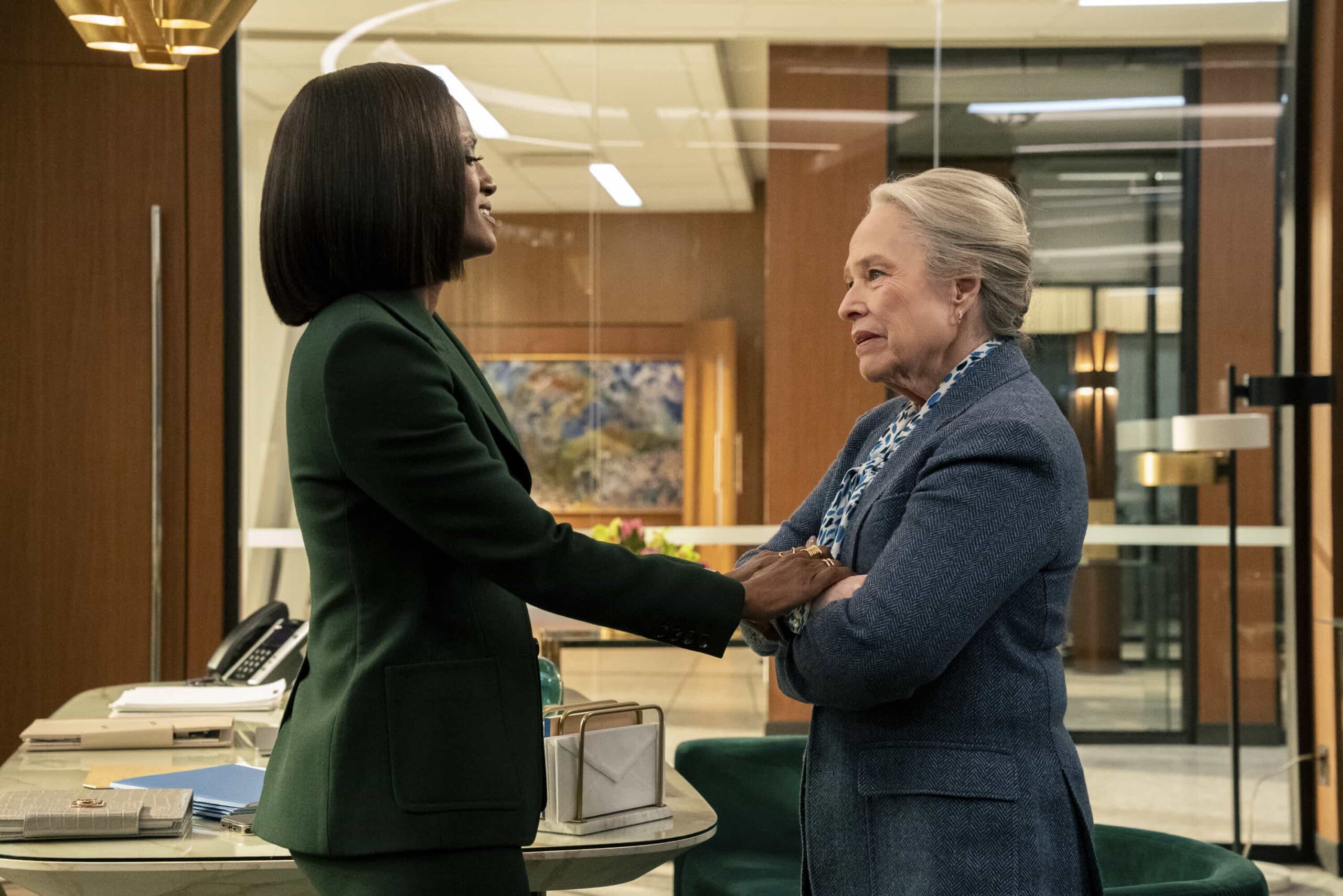 Matlock Season 2 Episode 12 “The Cavalry Isn’t Coming” -- Coverage of the CBS Original Series MATLOCK, scheduled to air on Thursday, April 2 (9:00-10:00 PM, ET/PT).  Pictured (L-R): Skye P. Marshall as “Olympia Lawrence”and Kathy Bates as “Madeline Matlock.” Photo: Bill Inoshita/CBS ©2026 CBS Broadcasting, Inc. All Rights Reserved.