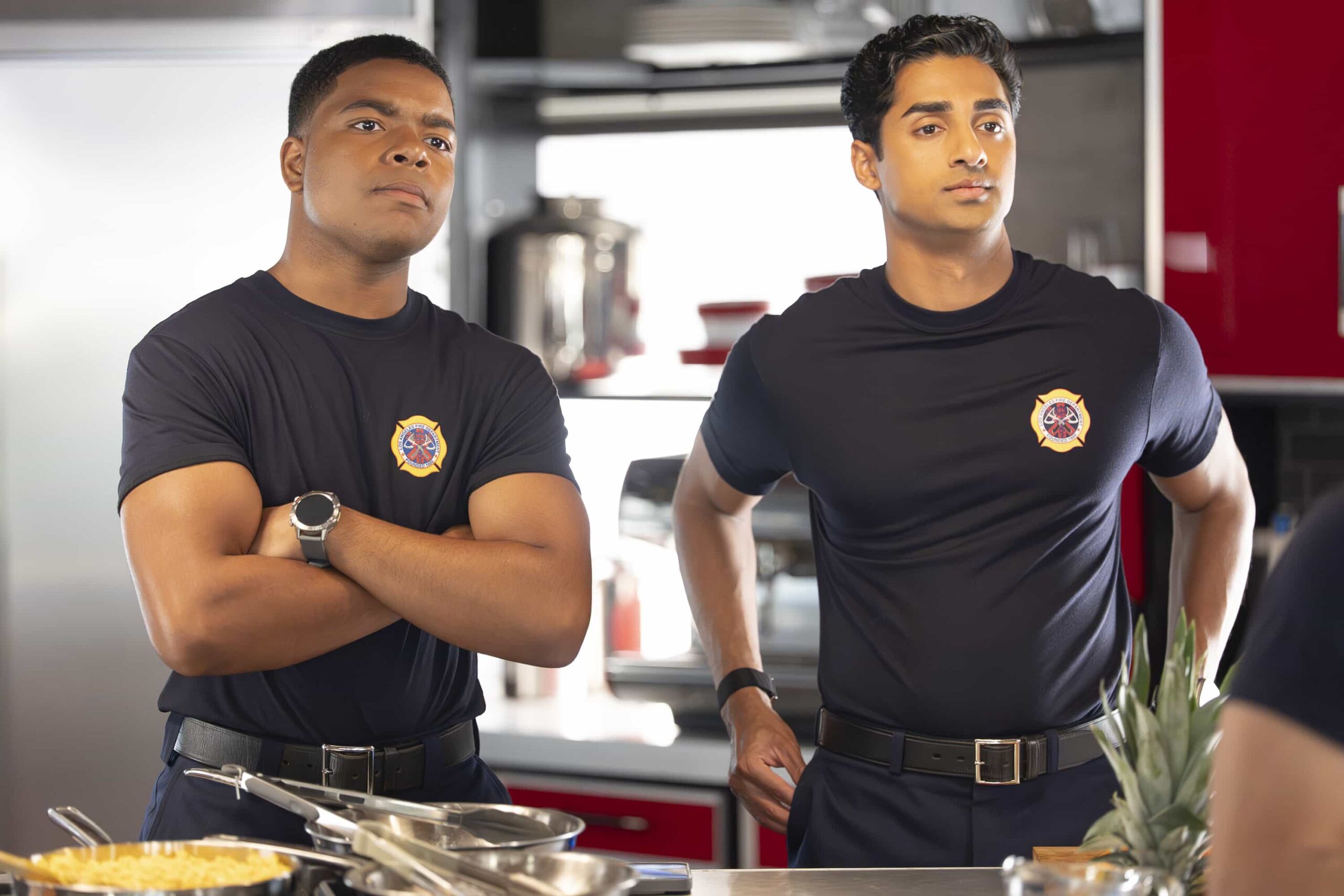 9-1-1 Season 9 Episode 16 - “Where There’s Smoke” - The 118 must account for every decision made during a recent fire call when the team’s actions are investigated for possible mistakes. Meanwhile, Buck works behind the scenes to support his team as he waits to learn if he can return to the station. THURSDAY, APRIL 2 (THURSDAY, APRIL 2) on ABC. (Disney/Christopher Willard) 
ELIJAH M. COOPER, ANIRUDH PISHARODY