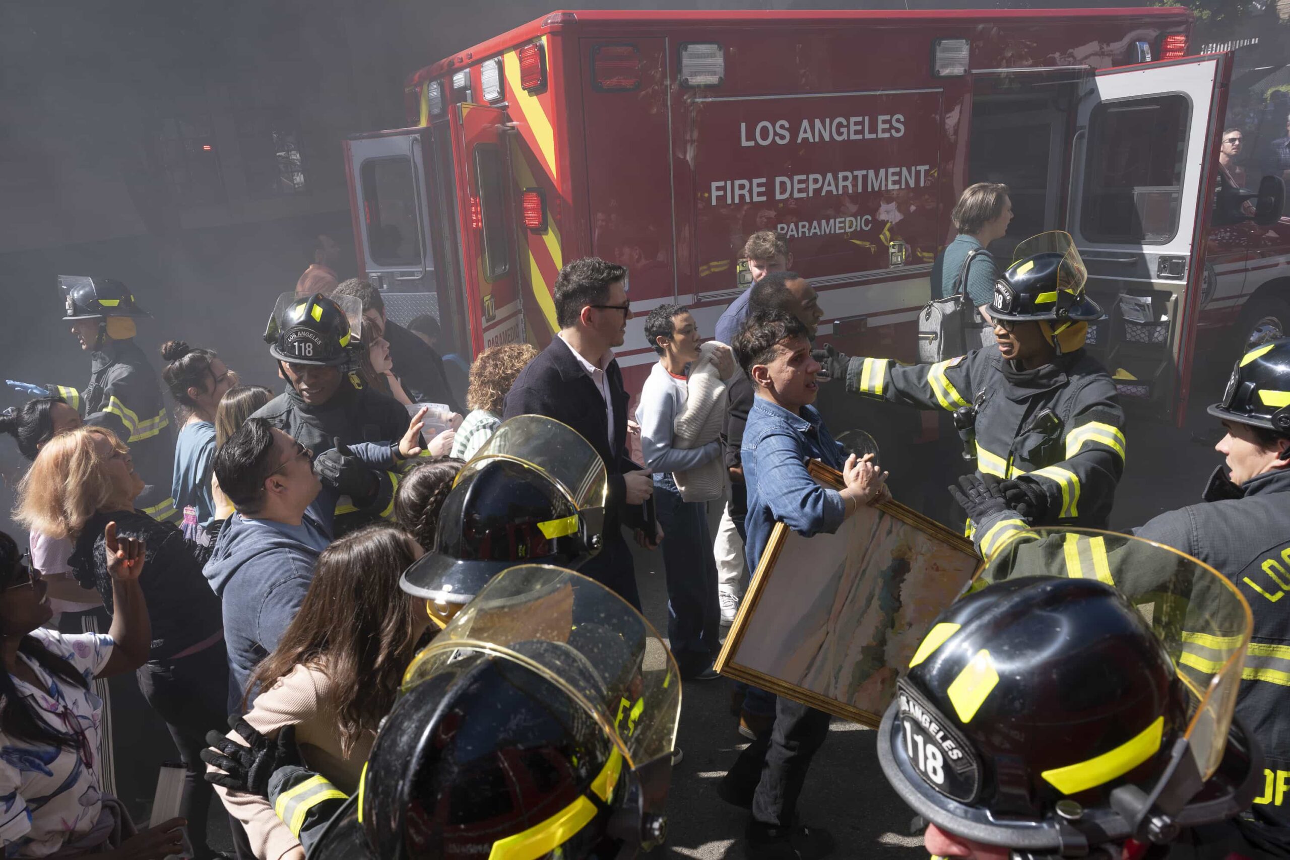 9-1-1 Season 9 Episode 16 - “Where There’s Smoke” - The 118 must account for every decision made during a recent fire call when the team’s actions are investigated for possible mistakes. Meanwhile, Buck works behind the scenes to support his team as he waits to learn if he can return to the station. THURSDAY, APRIL 2 (THURSDAY, APRIL 2) on ABC. (Disney/Christopher Willard) 
AISHA HINDS