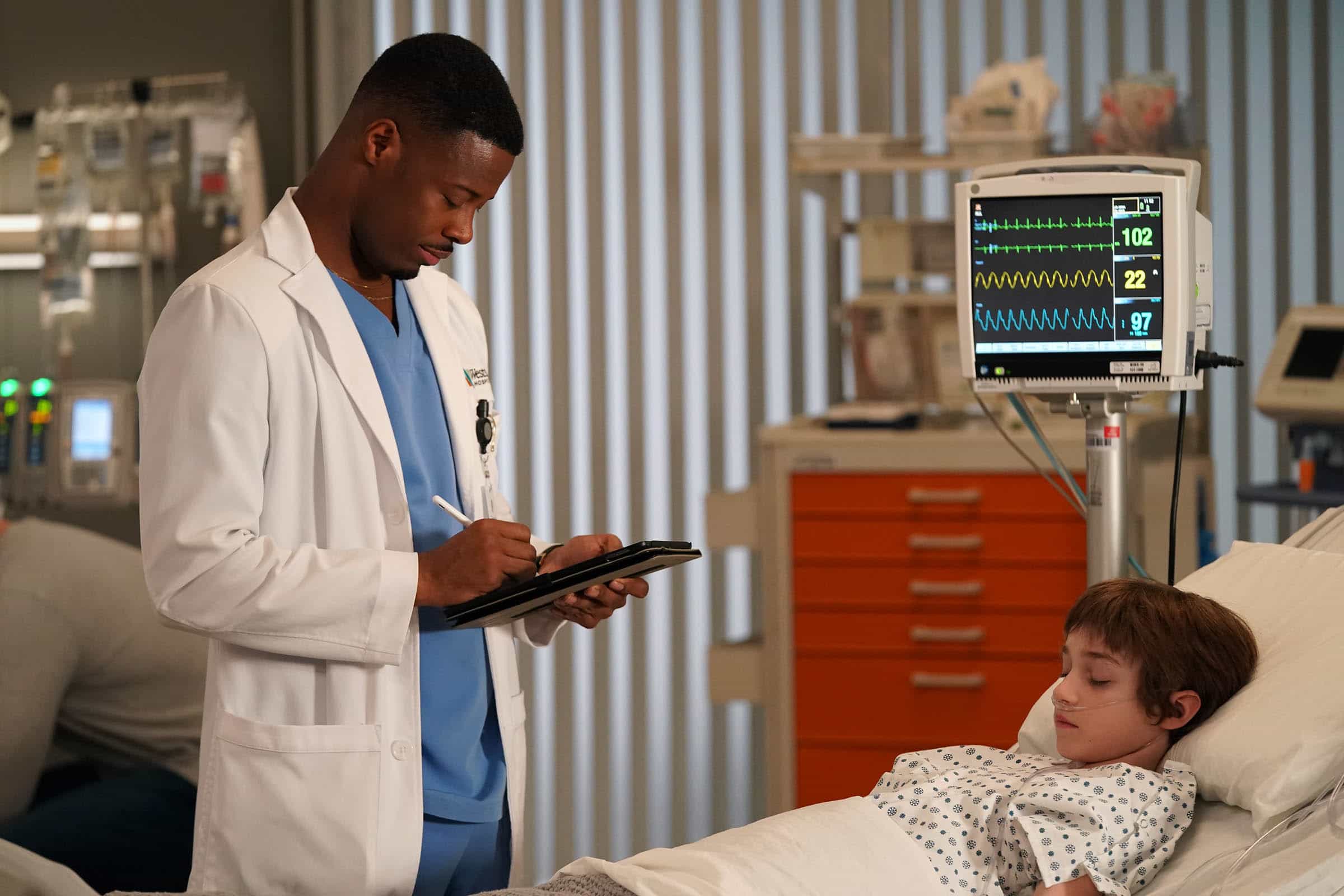 DOC Season 2 Episode 20 : Patrick Walker in the "Big Chair" episode of DOC airing Tuesday, April. 7 (9:00-10:00 PM ET/PT) on FOX. CR: John Medland/FOX. ©2026 FOX Media LLC.