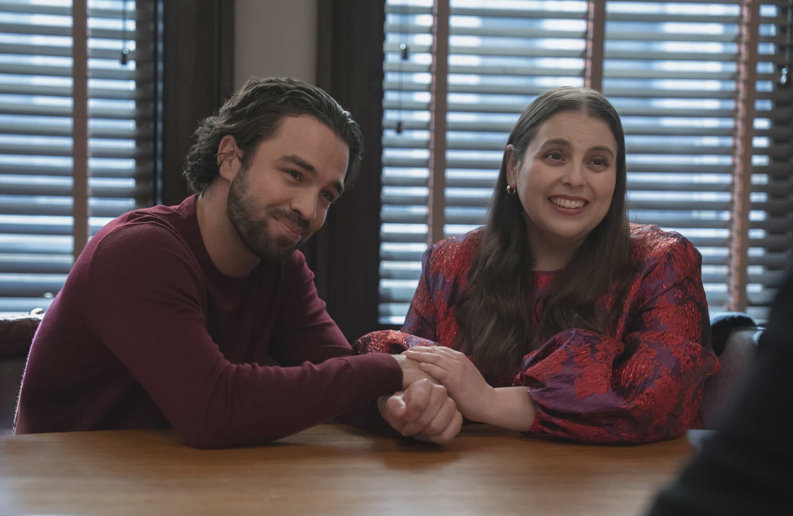 "Otherwise Enraged" -- Coverage of the CBS Original Series ELSBETH, scheduled to air on the CBS Television Network.   Pictured: Pierre Marais as Carson and Beanie Feldstein as Rachel Withers  Photo: Michael Parmelee/CBS ©2026 CBS Broadcasting, Inc. All Rights Reserved.