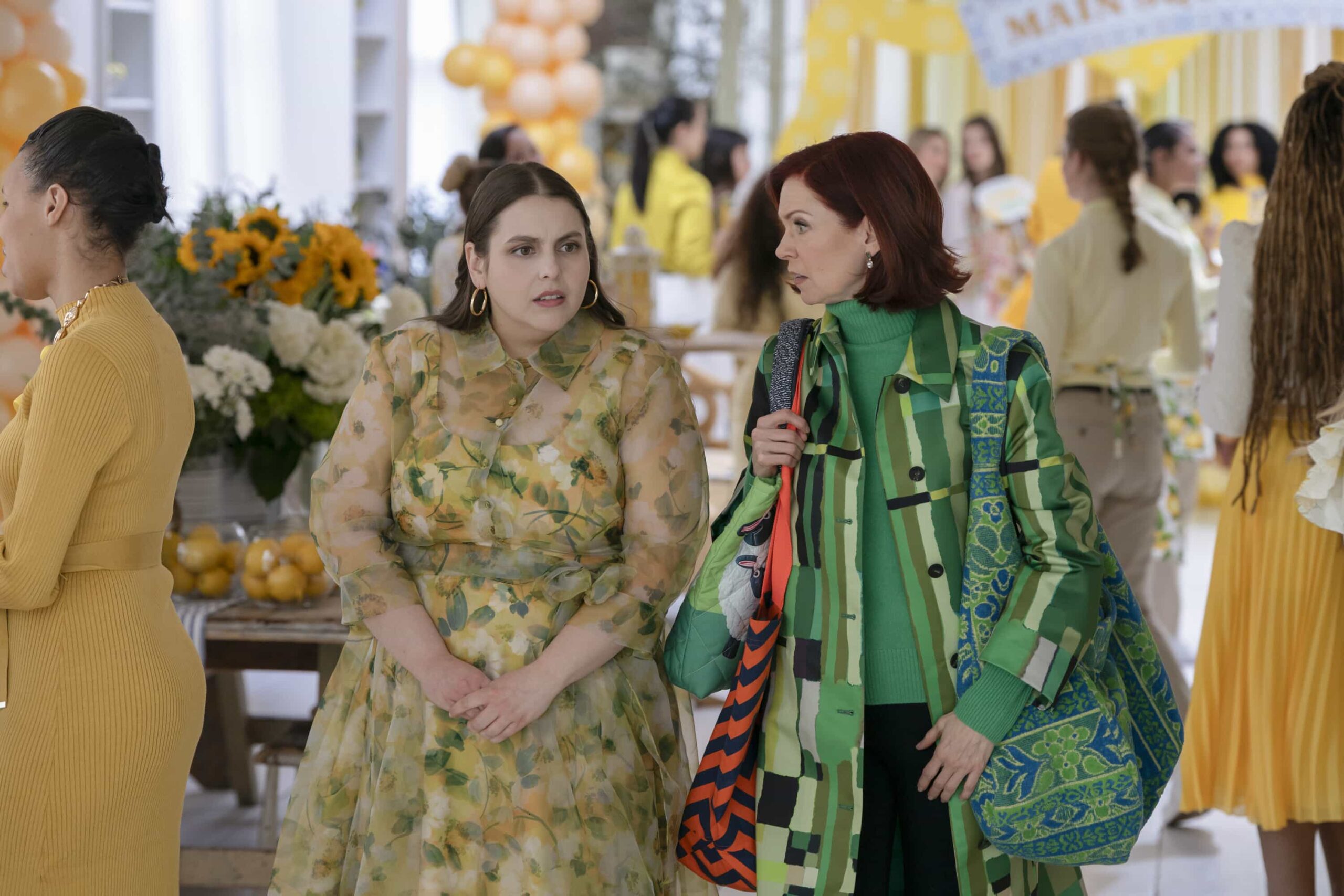 Elsbeth Season 3 Episode 15 Photo - "Otherwise Enraged" -- Coverage of the CBS Original Series ELSBETH, scheduled to air on the CBS Television Network.   Pictured (L-R ): Beanie Feldstein as Rachel Withers and Carrie Preston as Elsbeth Tascioni  Photo: Michael Parmelee/CBS ©2026 CBS Broadcasting, Inc. All Rights Reserved.