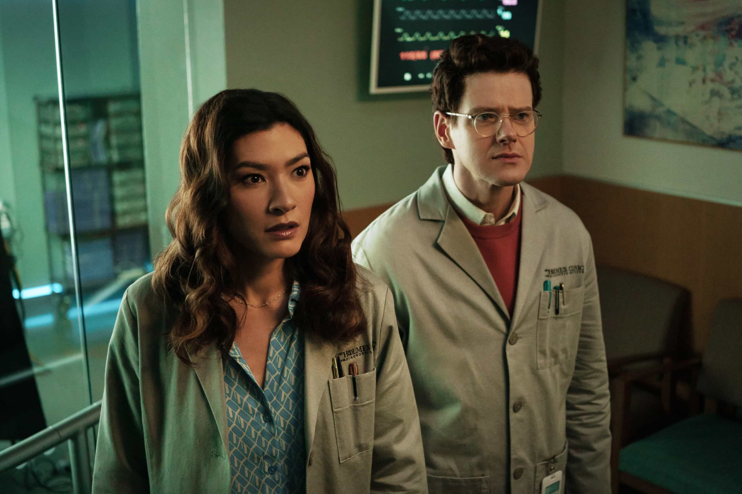 "Unsolved Mysteries" -- Coverage of the CBS Original Series WATSON, scheduled to air on the CBS Television Network.   Pictured (L-R): Inga Schlingmann as Dr. Sasha Lubbock and Peter Mark Kendall as Dr. Stephens Croft   Photo: Colin Bentley/CBS ©2026 CBS Broadcasting, Inc. All Rights Reserved.