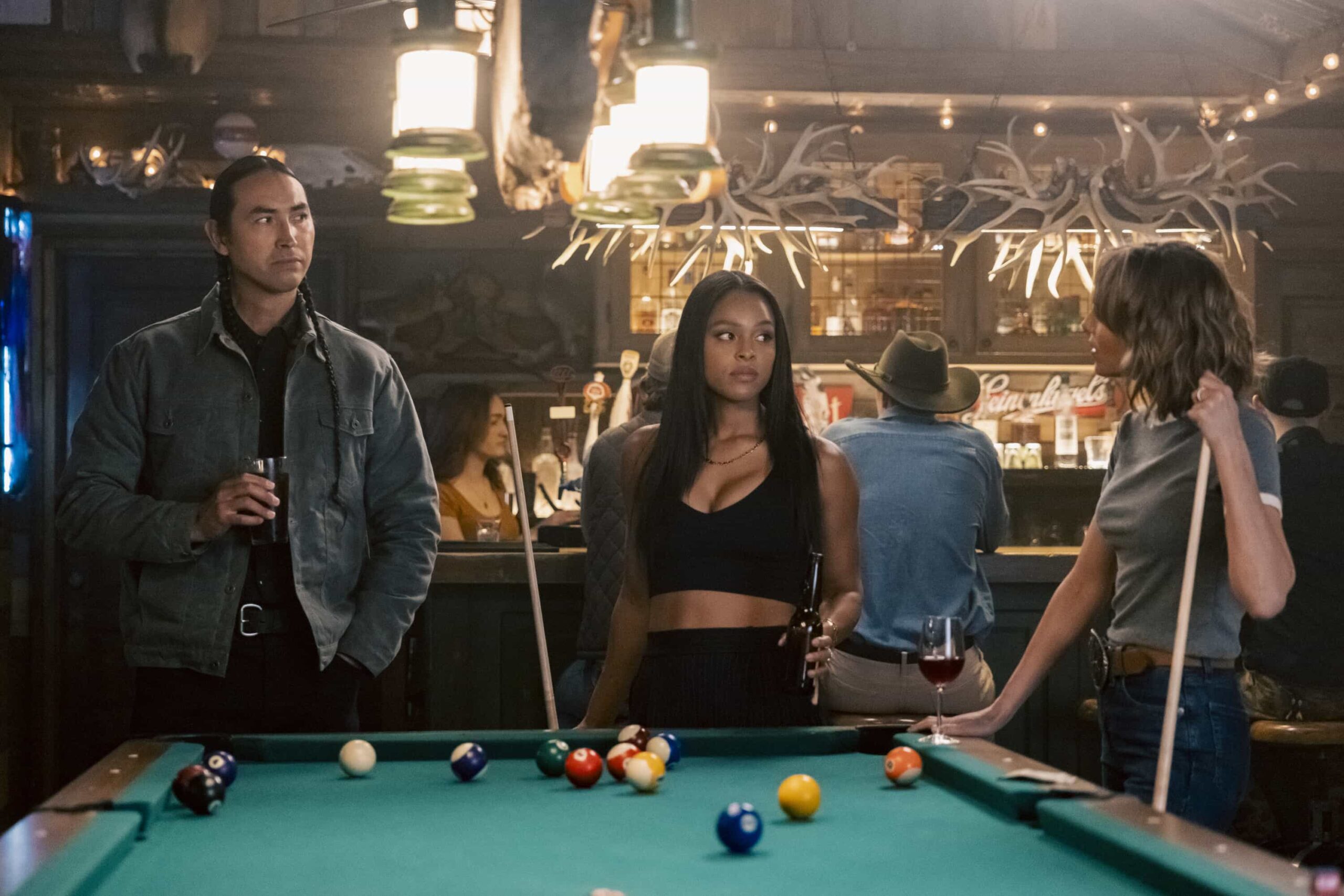 Marshals Season 1 Episode 7 Promo- "Family Business" -- CBS Original Series MARSHALS, scheduled to air on Sunday, April 12 (8:00-9:00 PM, ET/PT). Pictured (L-R): Tatanka Means as Miles, Ash Santos as Andrea, and Arielle Kebbel as Belle. Photo: Fred Hayes/CBS ©2025 CBS Broadcasting, Inc. All Rights Reserved.