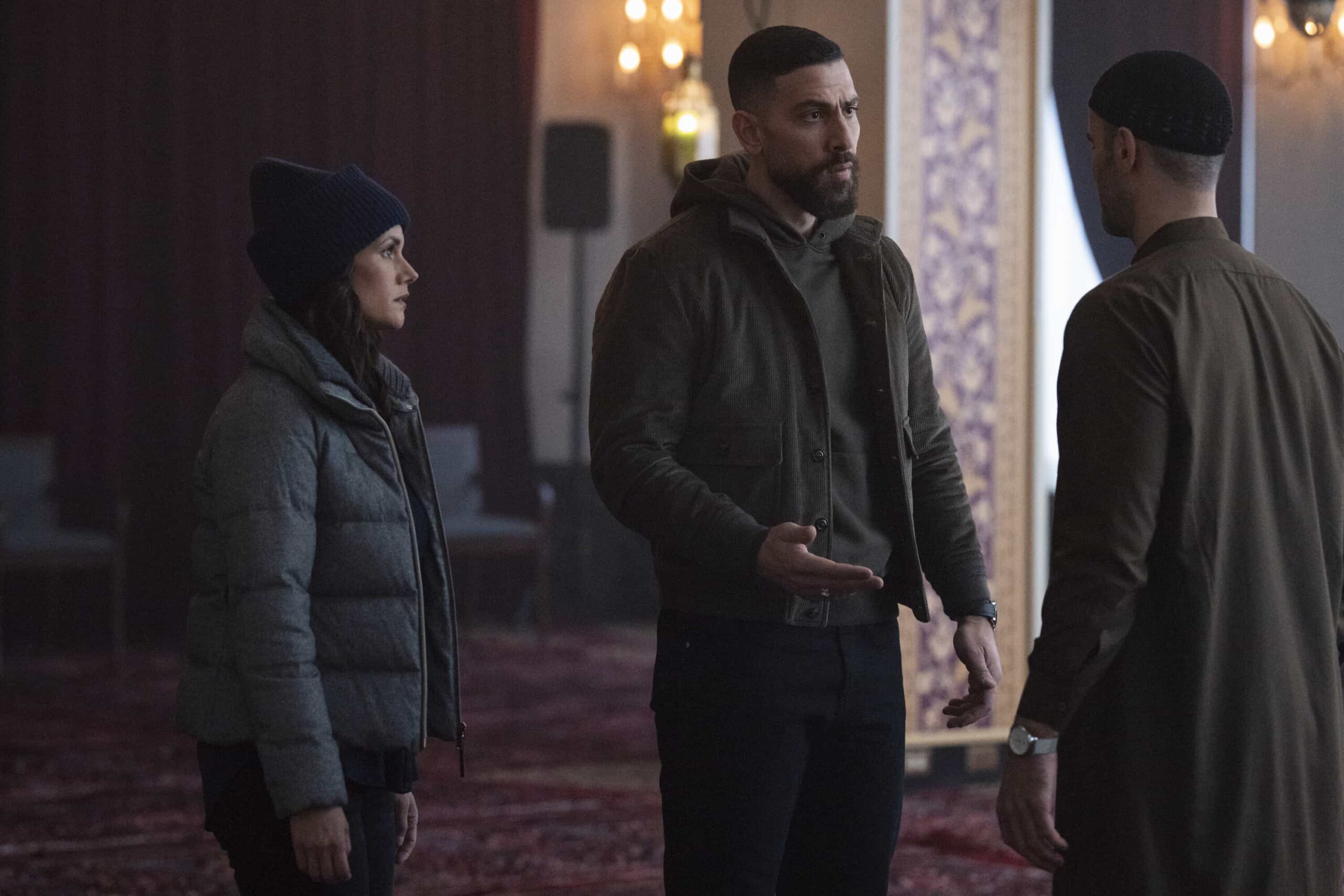 “Shahadah” — CBS Original Series FBI, scheduled to air on Monday, April 13 (9:00-10:00 PM, ET/PT).  Pictured (L-R): Missy Peregrym as Special Agent Maggie Bell and Zeeko Zaki as Special Agent Omar Adom ‘OA’ Zidan. Photo: Bennett Raglin/CBS ©2026 CBS Broadcasting, Inc. All Rights Reserved.