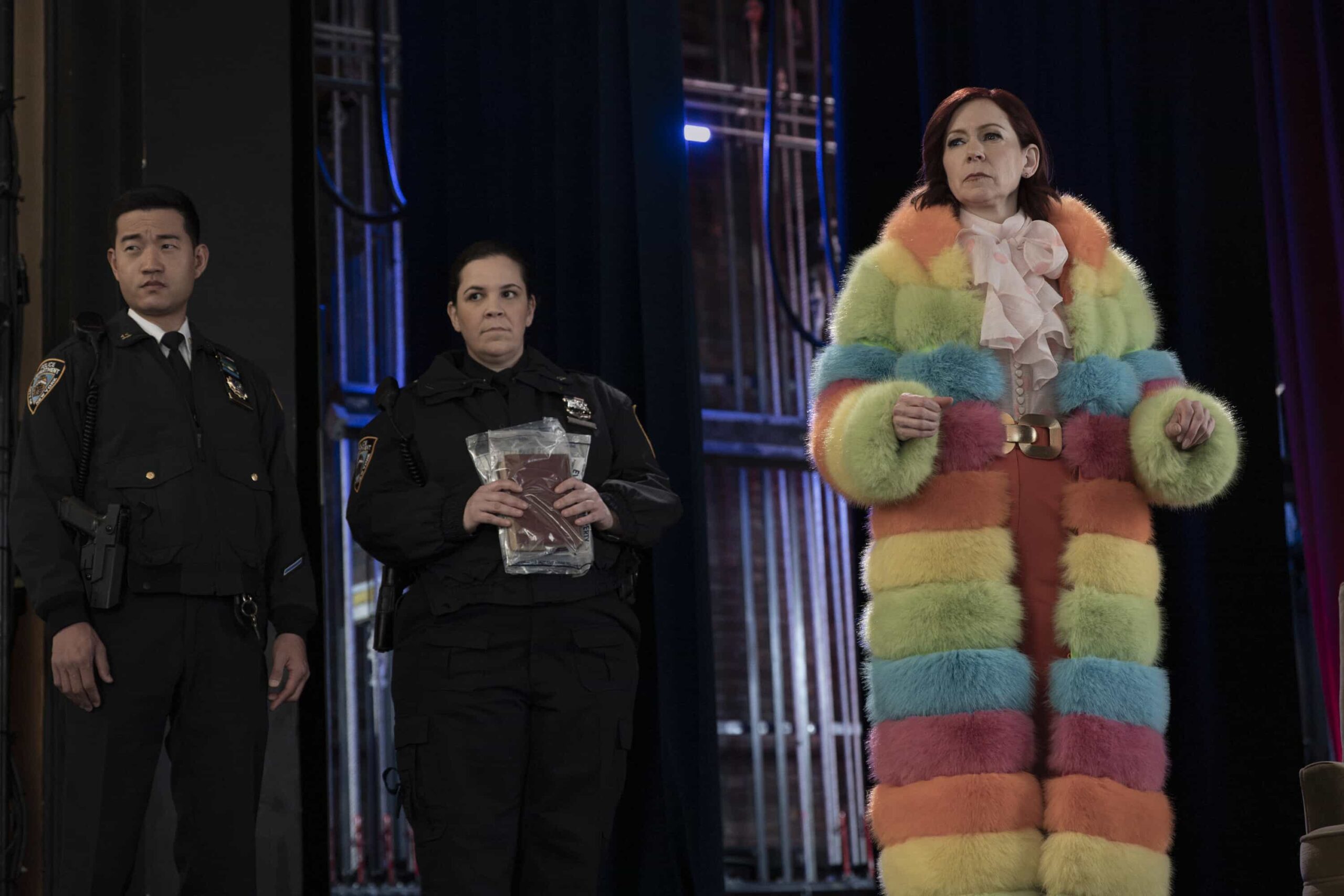 Elsbeth Season 3 Episode 16  - "Murder, He Wrote" -- Coverage of the CBS Original Series ELSBETH, scheduled to air on the CBS Television Network.      Pictured L to R: Daniel K. Isaac as LT. Connor, Lindsay Mendez as Officer Grace Hackett and Carrie Preston as Elsbeth Tascioni. Photo: Michael Parmelee/CBS ©2026 CBS Broadcasting, Inc. All Rights Reserved.