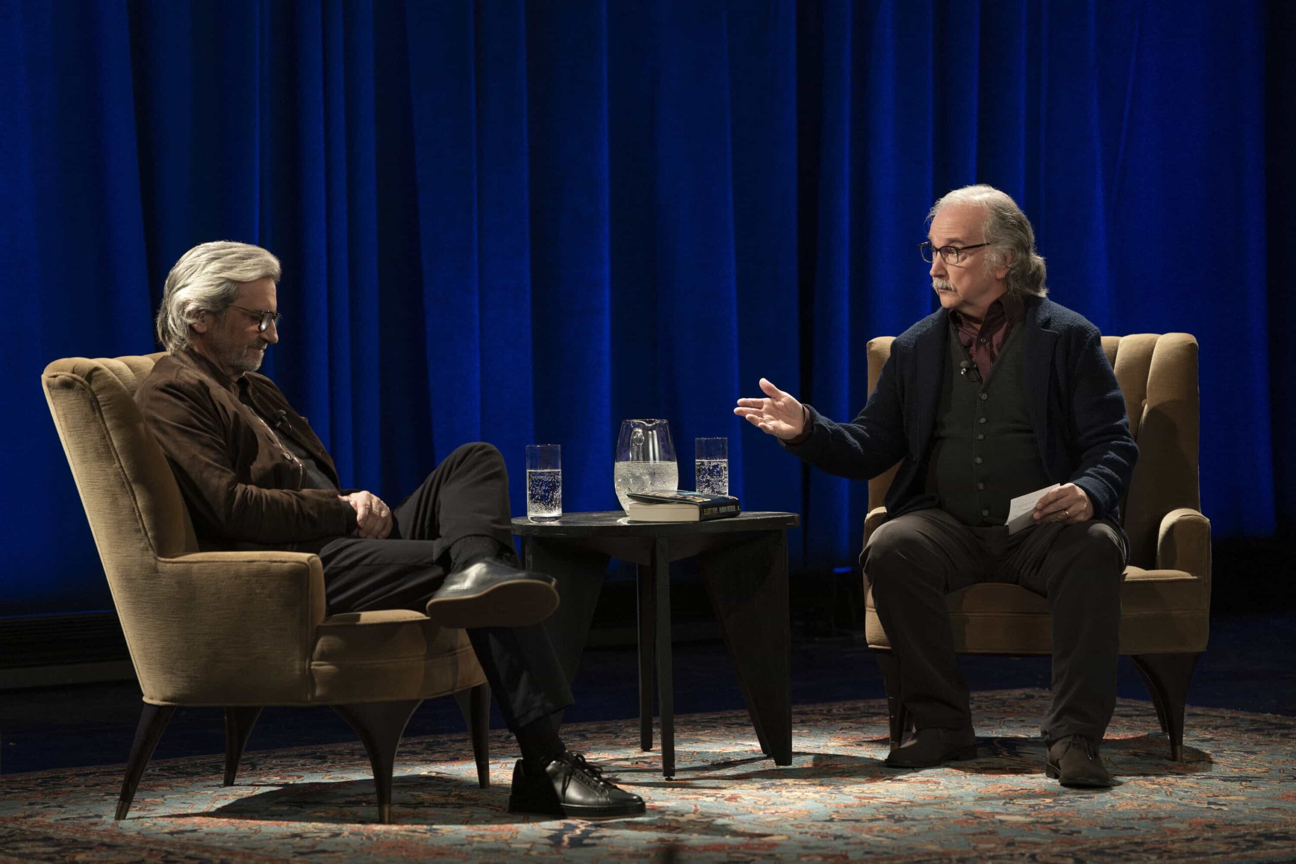 "Murder, He Wrote" -- Coverage of the CBS Original Series ELSBETH, scheduled to air on the CBS Television Network.      Pictured L to R: Griffin Dunne as Elliott Pope and Mark Linn-Baker as Barney Corman   Photo: Michael Parmelee/CBS ©2026 CBS Broadcasting, Inc. All Rights Reserved.