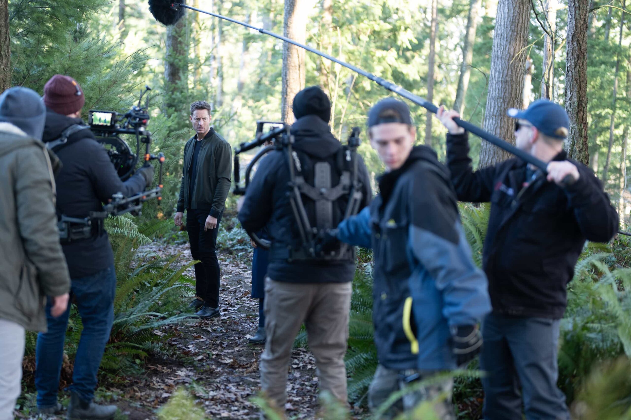 Behind The Scenes - "Daughters" -- Coverage of the CBS Original Series TRACKER, scheduled to air on the CBS Television Network.  Pictured: Justin Hartley. Photo: Darko Sikman/CBS ©2026 CBS Broadcasting, Inc. All Rights Reserved.