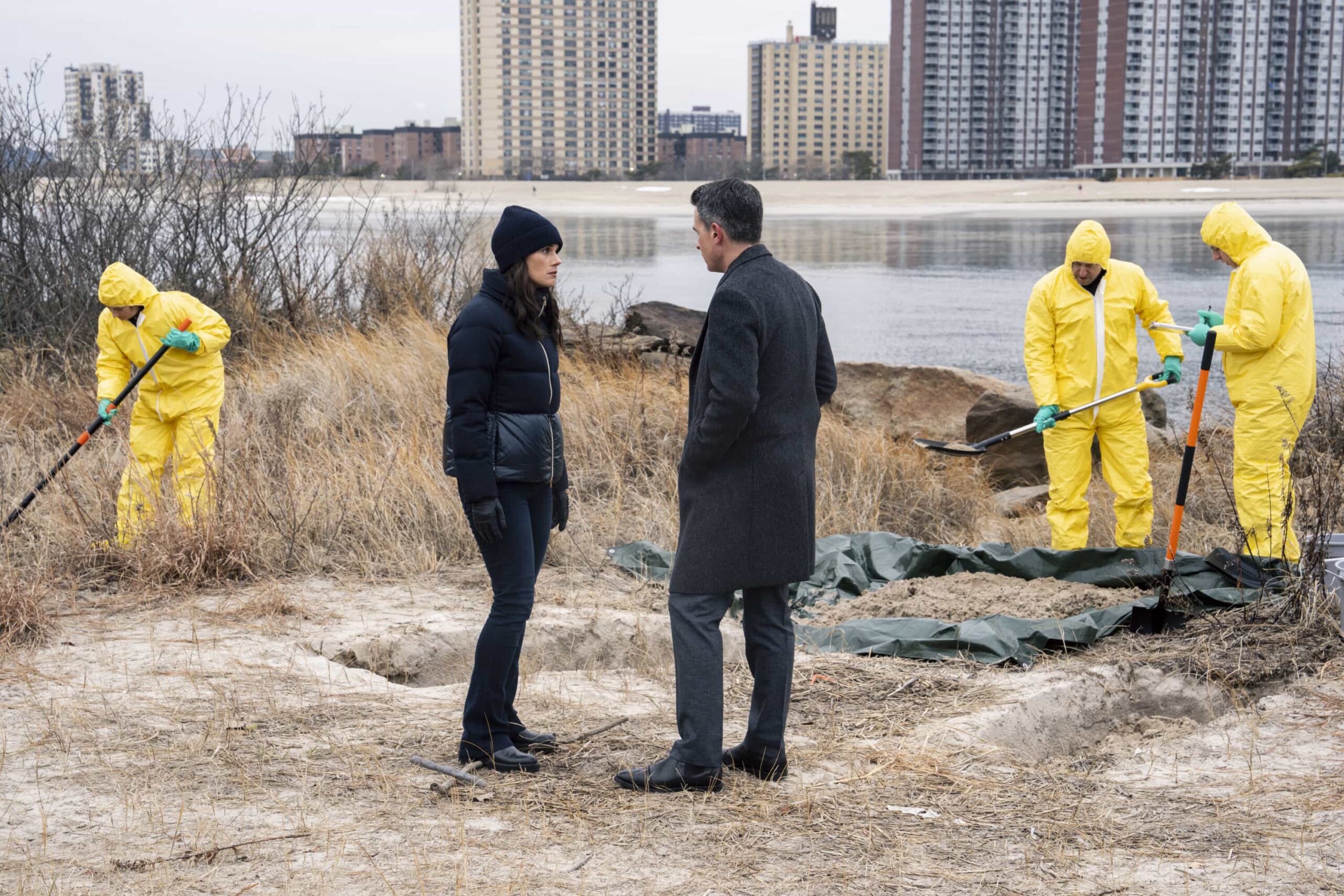 FBI Season 8 Episode 18 “Behavior” — CBS Original Series FBI, scheduled to air on Monday, April 20 (9:00-10:00 PM, ET/PT).  Pictured (L-R): Missy Peregrym as Special Agent Maggie Bell and John Boyd as Special Agent Stuart Scola. Photo: Bennett Raglin/CBS ©2026 CBS Broadcasting, Inc. All Rights Reserved.