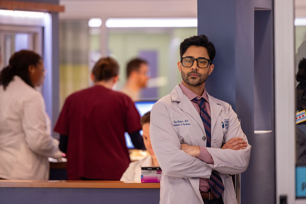 CHICAGO MED -- "Things Left Unsaid" Episode 1118 -- Pictured: Manish Dayal as Dr. Theo Rabari -- (Photo by: George Burns Jr/NBC)