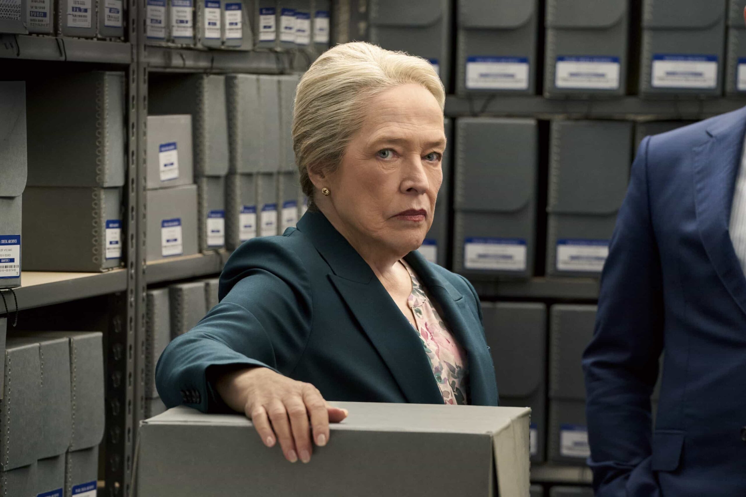 Matlock Season 2 Episode 15 “Who Are You?” -- CBS Original Series MATLOCK, scheduled to air on Thursday, April 23 (9:01-11:00 PM, ET/PT).  Pictured: Kathy Bates as “Madeline Matlock.”  Photo: Michael Yarish/CBS ©2026 CBS Broadcasting, Inc. All Rights Reserved.