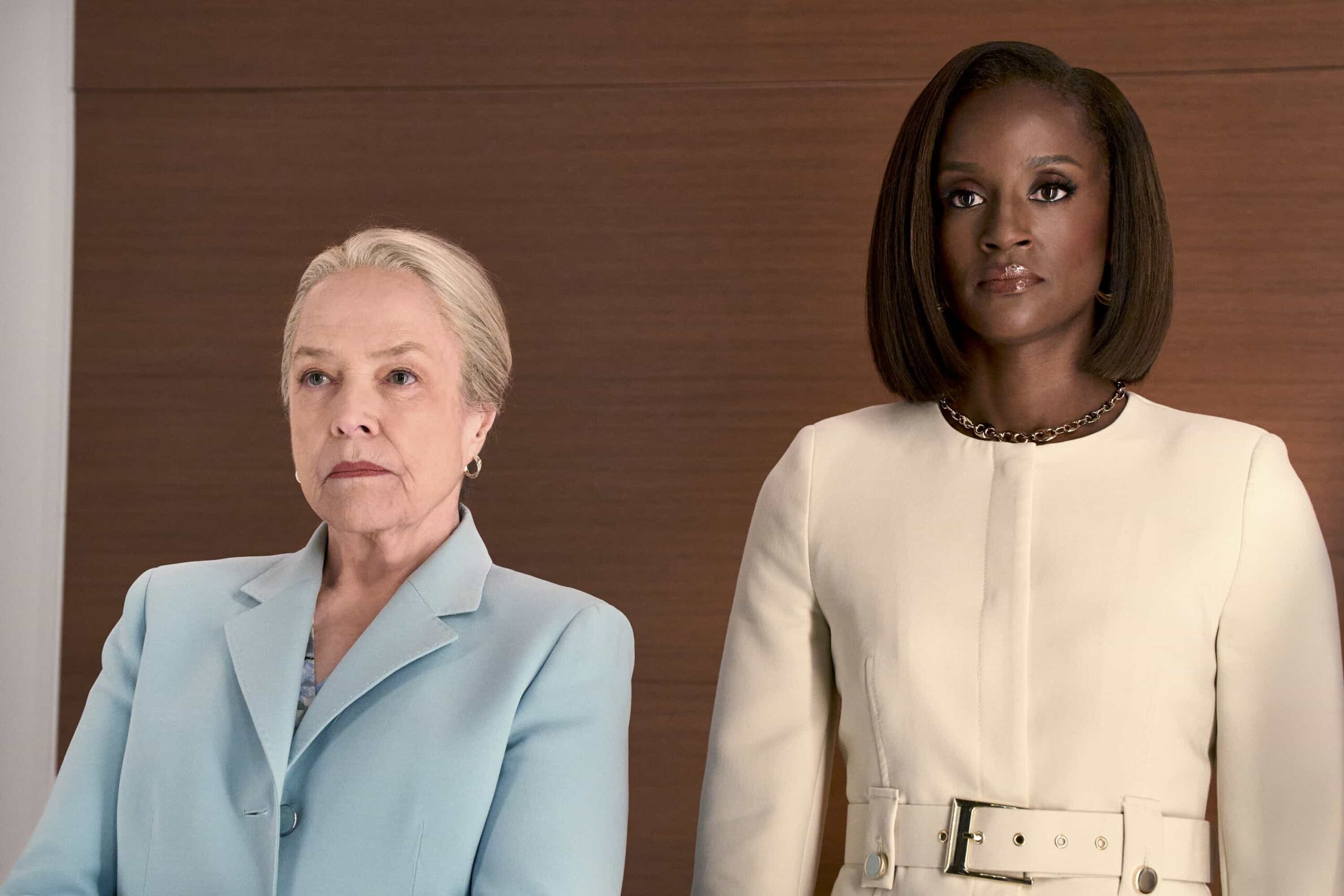 Matlock Season 2 Episode 16 Season Finale “Matty Matlock” -- CBS Original Series MATLOCK, scheduled to air on Thursday, April 23 (9:01-11:00 PM, ET/PT).  Pictured (L-R): Kathy Bates as “Madeline Matlock” and Skye P. Marshall as “Olympia Lawrence.” Photo: Michael Yarish/CBS ©2026 CBS Broadcasting, Inc. All Rights Reserved.