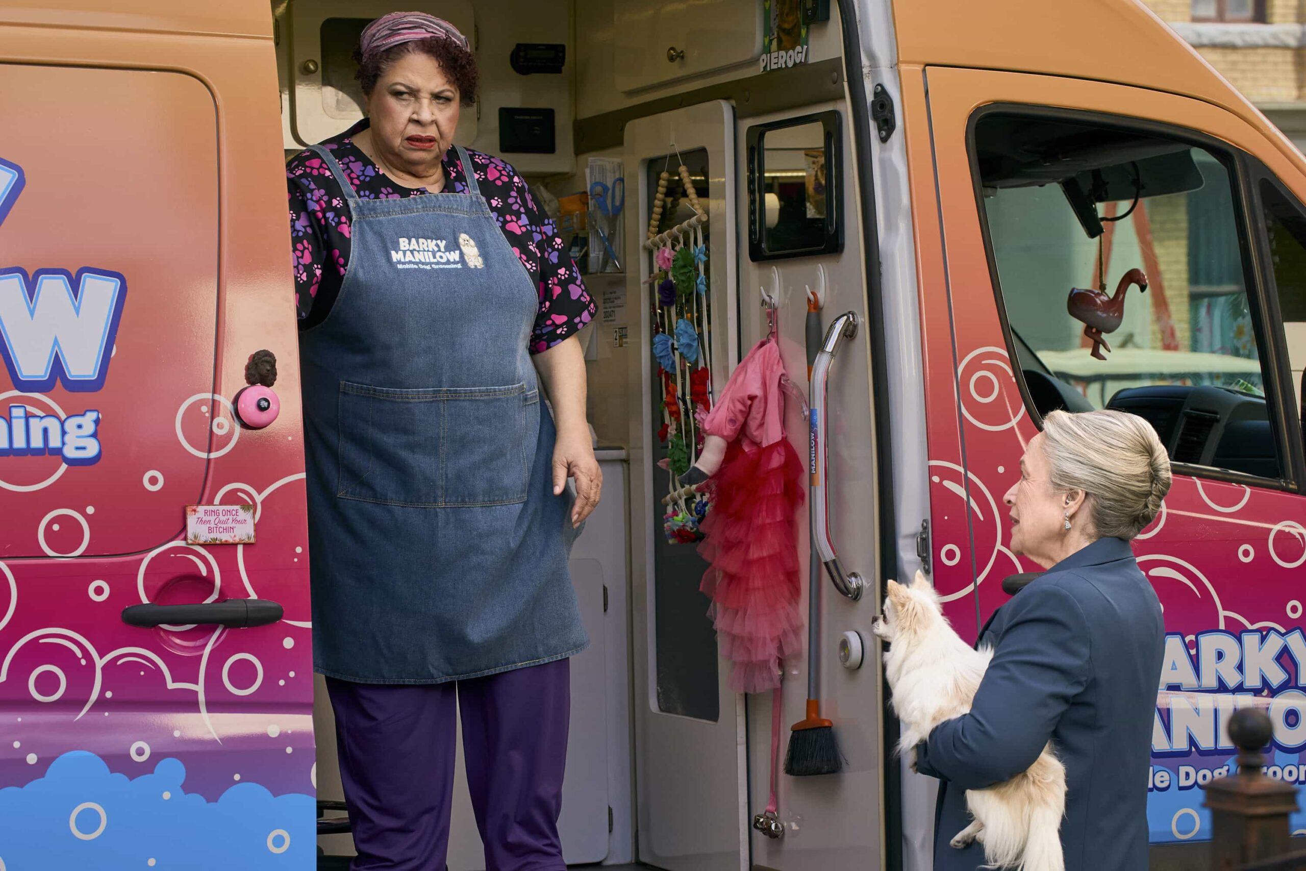 “Matty Matlock” -- CBS Original Series MATLOCK, scheduled to air on Thursday, April 23 (9:01-11:00 PM, ET/PT).  Pictured (L-R): Patricia Belcher as “Mrs. Emmalyn Belvin” and Kathy Bates as “Madeline Matlock.” Photo: Michael Yarish/CBS ©2026 CBS Broadcasting, Inc. All Rights Reserved.