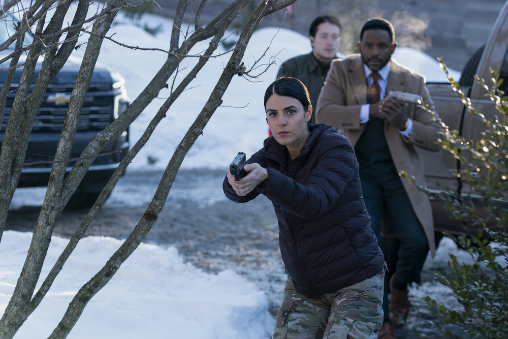 THE HUNTING PARTY -- "Dylan Myles" Episode 211 -- Pictured: (l-r) Sara Garcia as Jennifer Morales, Quentin Nguyen as Ben Jones, Luke Forbes as Jonathan Peck -- (Photo by: Ralph Bavaro/NBC)