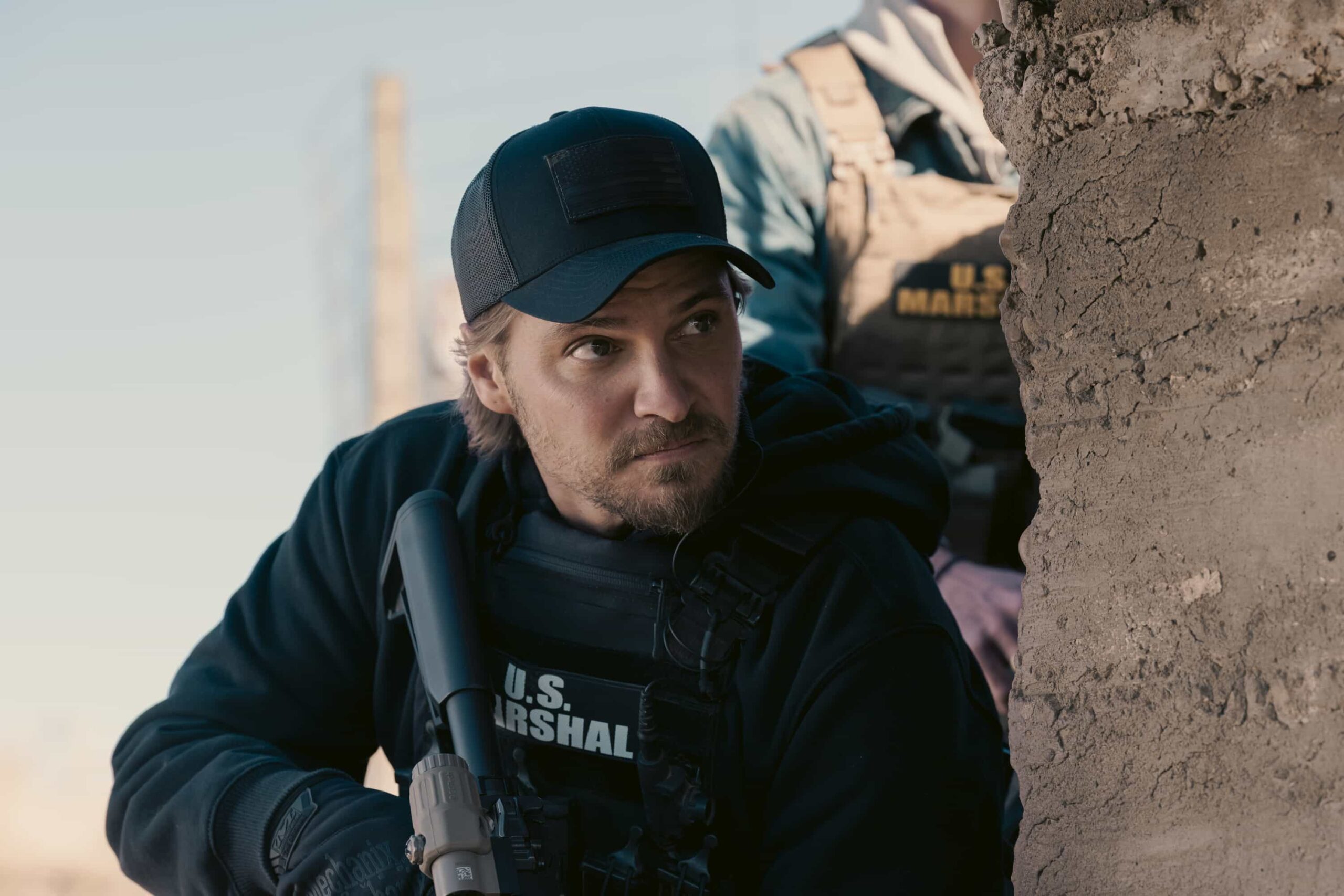Marshals Season 1 Episode 9 "In Low Places" -- CBS Original Series MARSHALS, scheduled to air on Sunday, April 26 (8:00-9:00 PM, ET/PT).  Pictured: Luke Grimes as Kayce Dutton. Photo: Cam McLeod/CBS ©2025 CBS Broadcasting, Inc. All Rights Reserved.